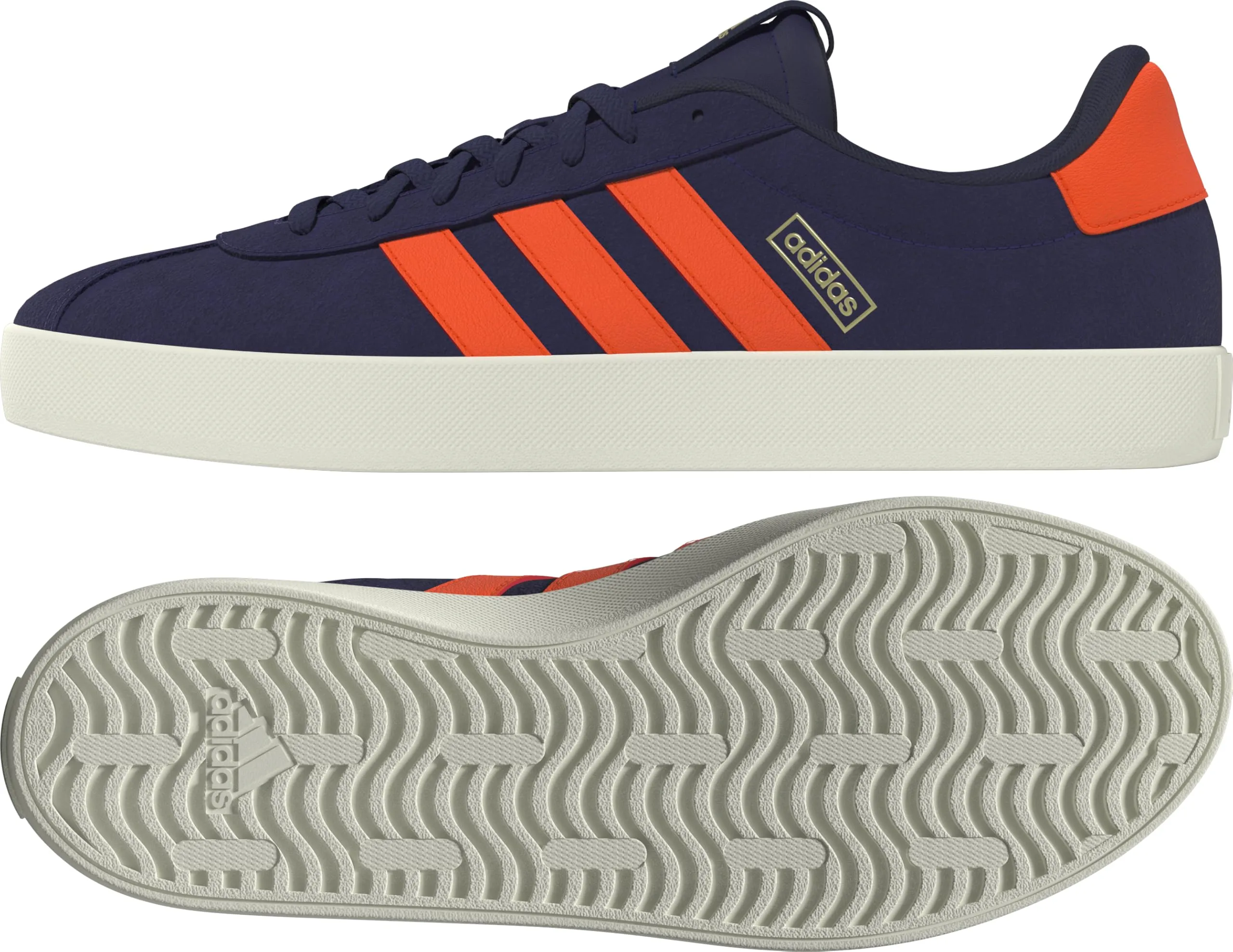 Adidas VL Court 3.0 Shoes, Dark Blue/Impact Orange/Gold Met., 46 2/3 EU - immagine 9