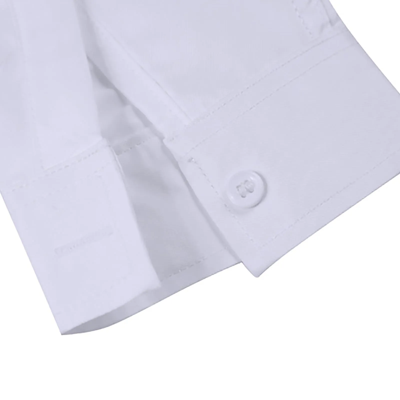 Generico Camicia Uomo Maniche Lunghe Slim Fit Western Monocolore White, L - immagine 5