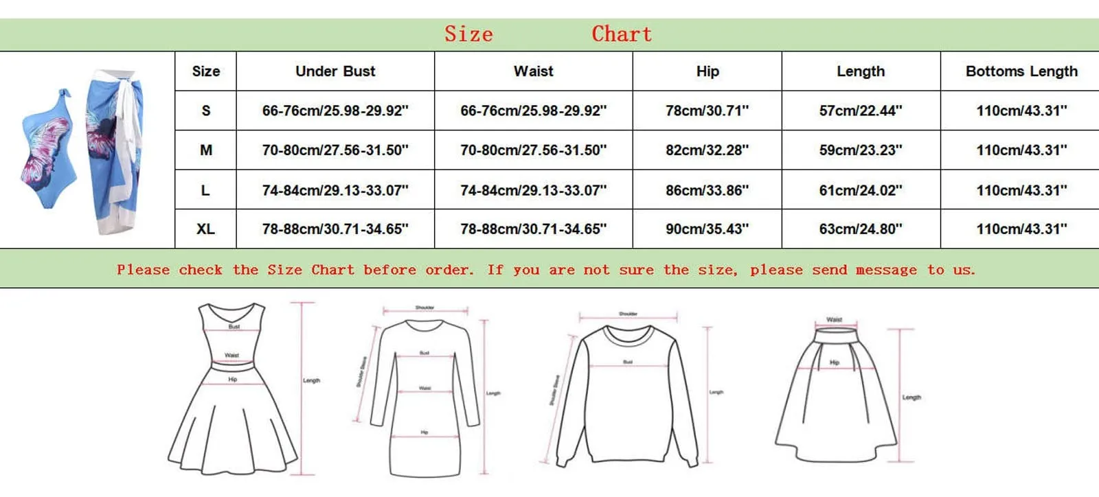 PAIDAXING Costume da bagno da donna 2 pezzi con pareo, stampa floreale vintage, monokini con gonna avvolgente Boho, Nero, M - immagine 3