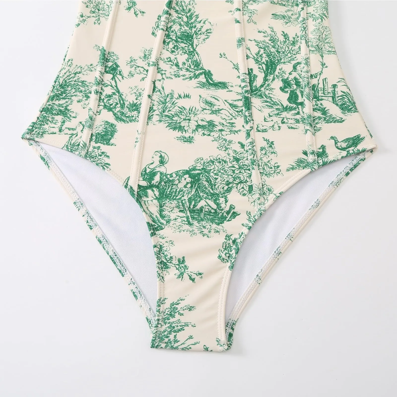 PAIDAXING Costume da bagno 2 pezzi da donna con pareo coordinato, stampa floreale, monokini con gonna lunga avvolgente stile bohémien - immagine 2