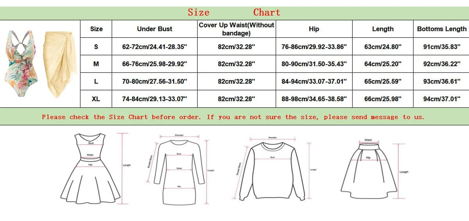 PAIDAXING Costume da bagno da donna 2 pezzi con pareo, stampa floreale vintage, monokini con gonna avvolgente, Giallo, S - immagine 4