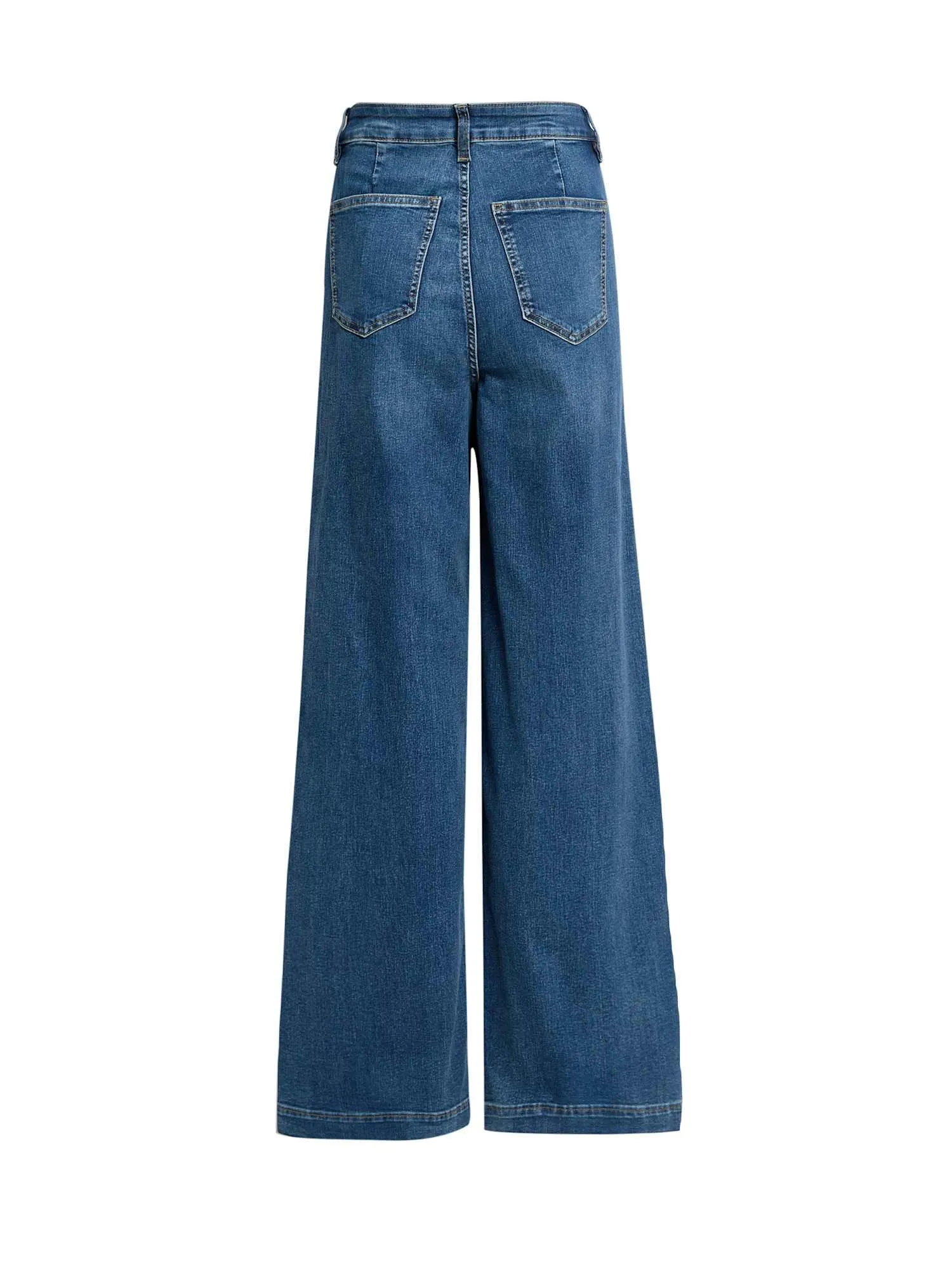Marks & Spencer Jeans Donna Gamba Larga Vita Alta alla Caviglia, Marina, 44 - immagine 4