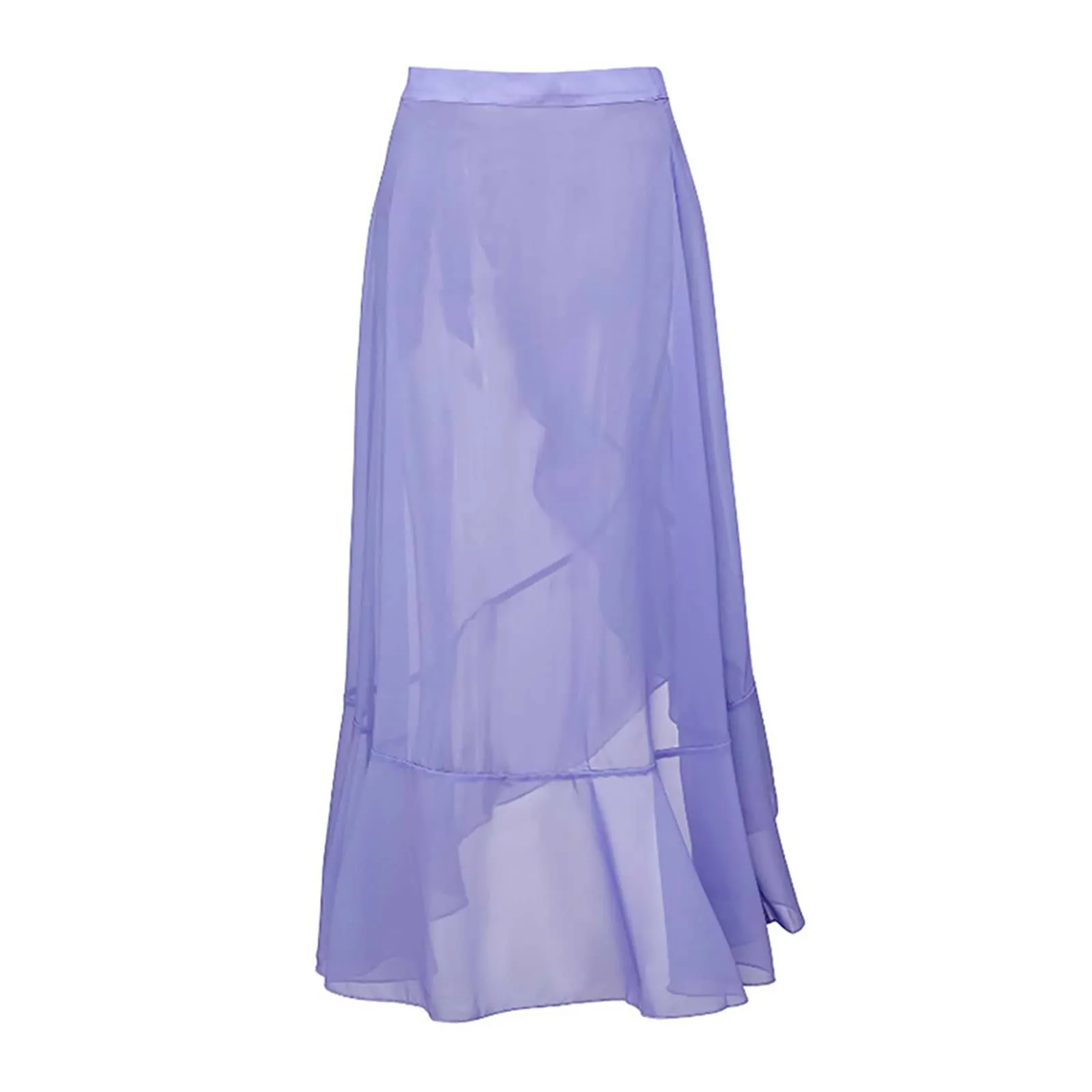 PAIDAXING Costume da bagno da donna 2 pezzi con pareo, stampa floreale vintage, monokini con gonna avvolgente, 25-viola, S - immagine 5