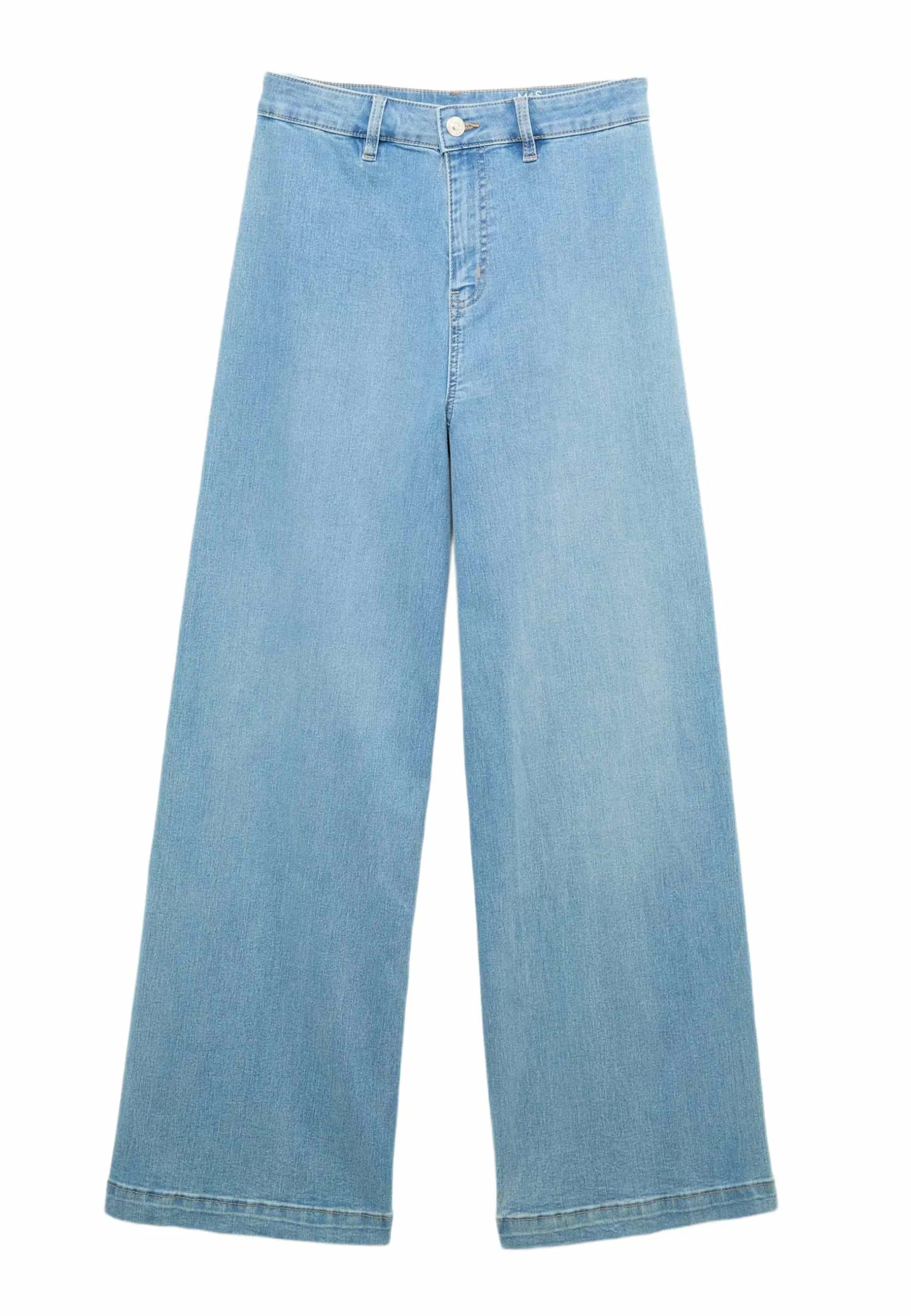 Marks & Spencer Jeans Donna Gamba Larga Vita Alta alla Caviglia Marina 39.5 - immagine 1