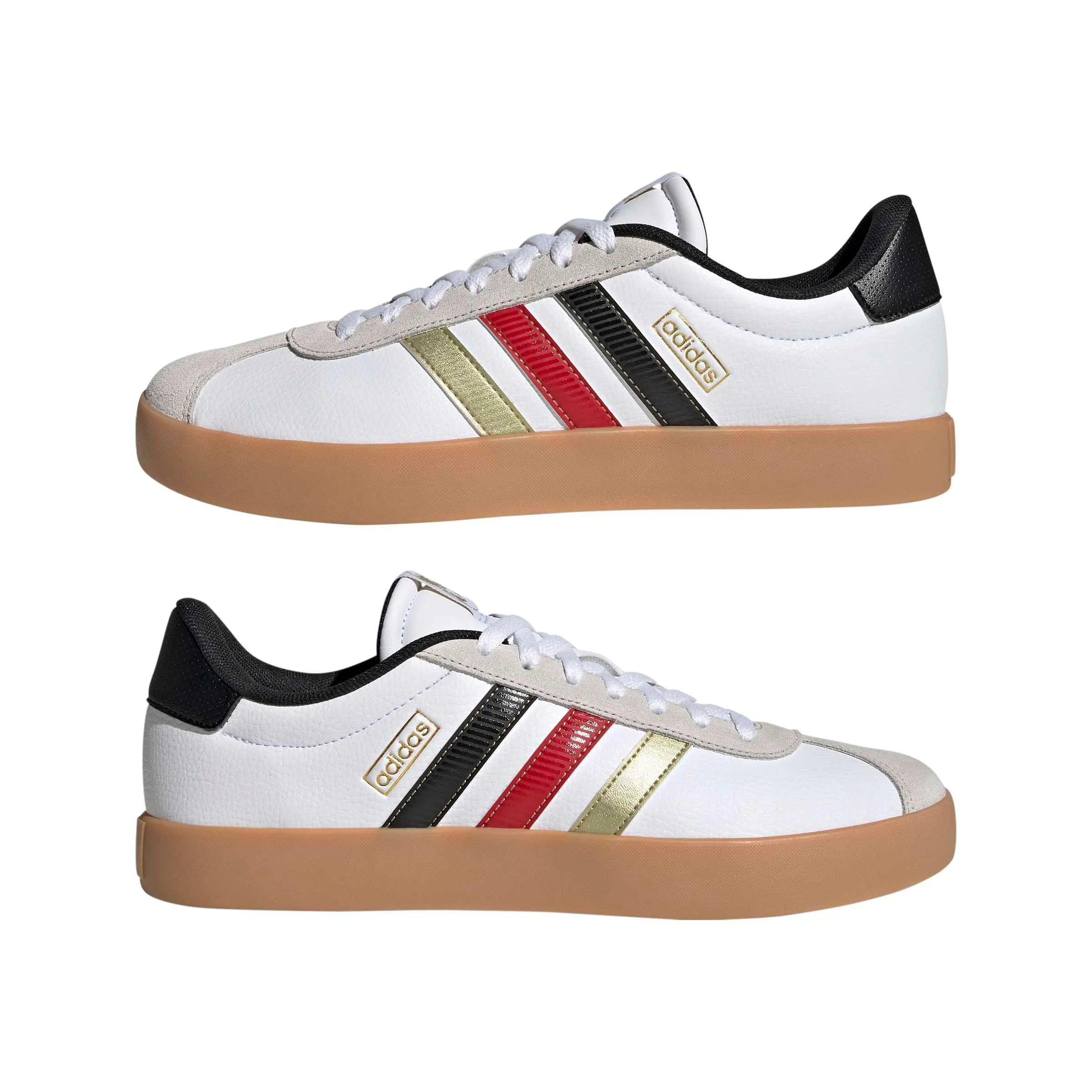 adidas VL Court 3.0 Shoes, Ftwr White/Core Black/Gold Met, 42 EU - immagine 8