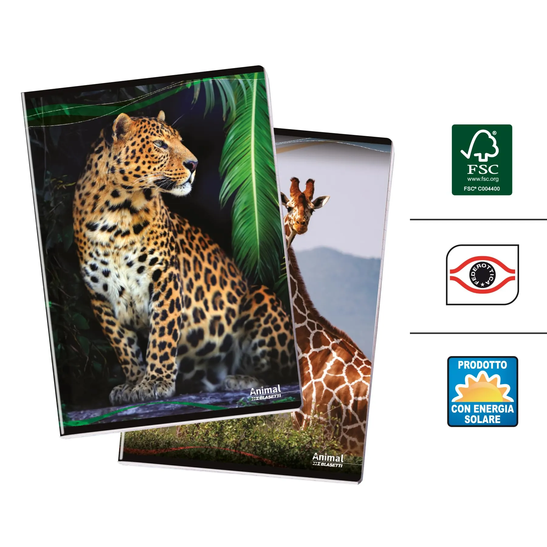 Blasetti Animal Maxi Notebook A4, 5mm Squares with Margin, 10 Pack - immagine 5