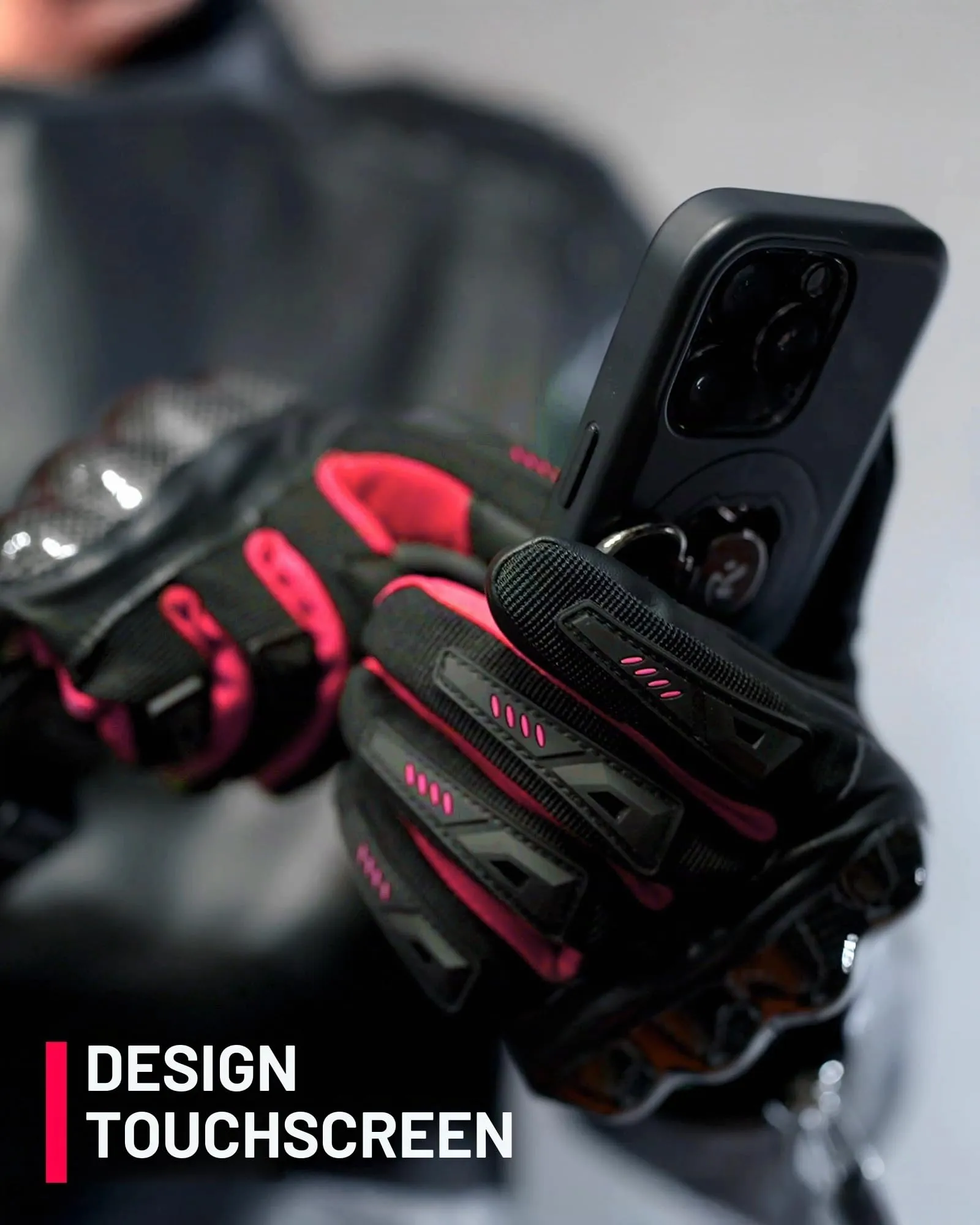 IRON JIA'S Guanti Moto Uomo Estivi in Fibra di Carbonio Traspiranti Touch Screen, Rosa, XL - immagine 7