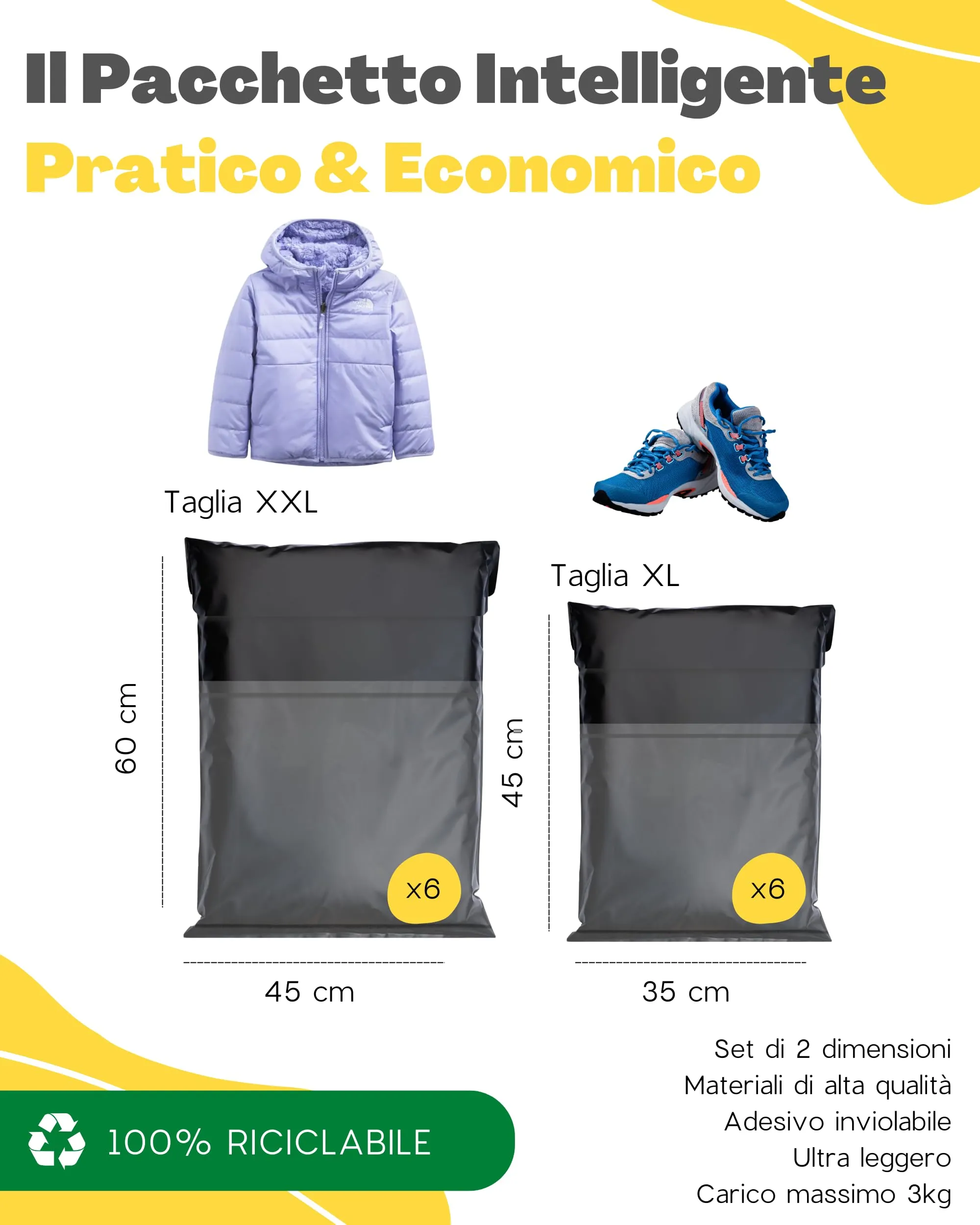 EmballaX Buste per Spedizioni con Tasca per Bollettino, Taglia XL/XXL, 12 Pezzi - immagine 5