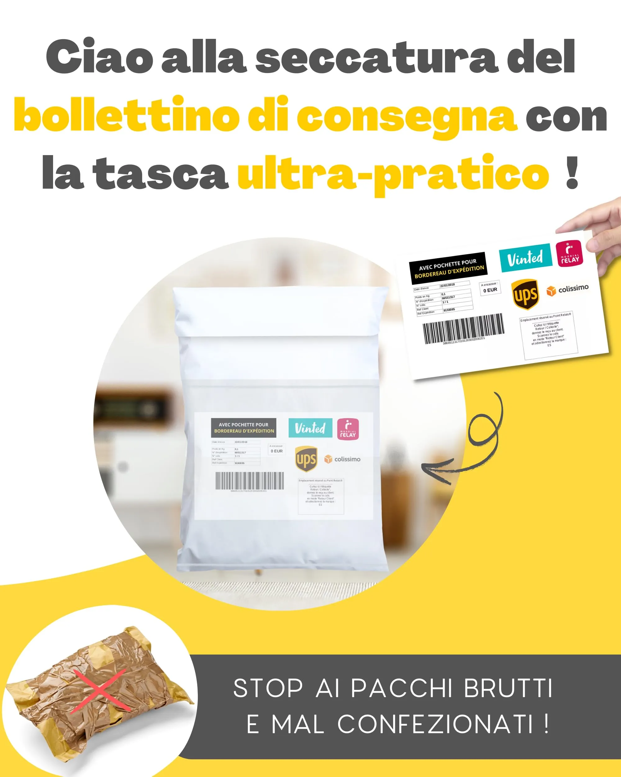 EmballaX Buste per Spedizioni con Tasca per Bollettino, Taglie XL/XXL, 12 Pezzi - immagine 2
