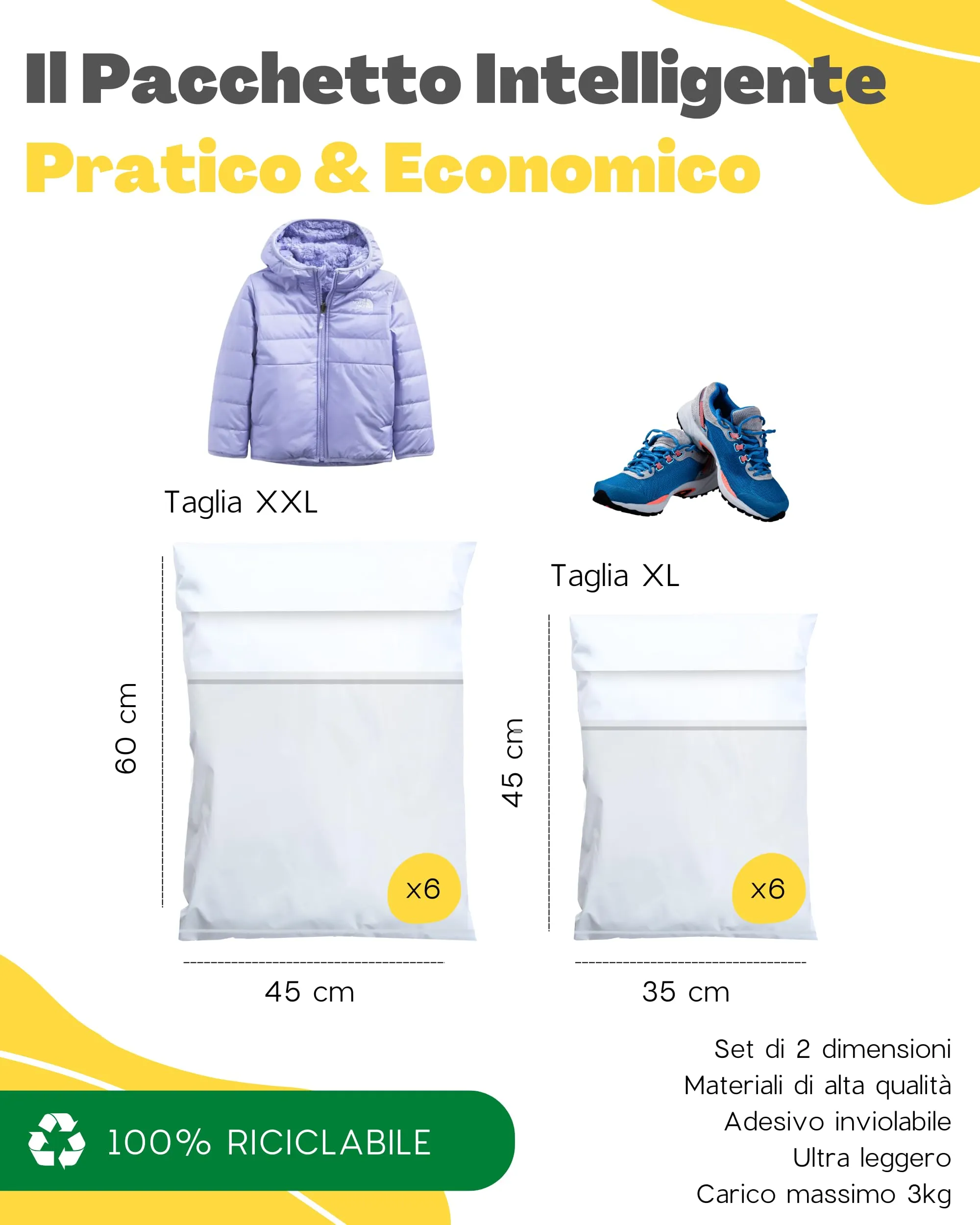 EmballaX Buste per Spedizioni con Tasca per Bollettino, Taglie XL/XXL, 12 Pezzi - immagine 5