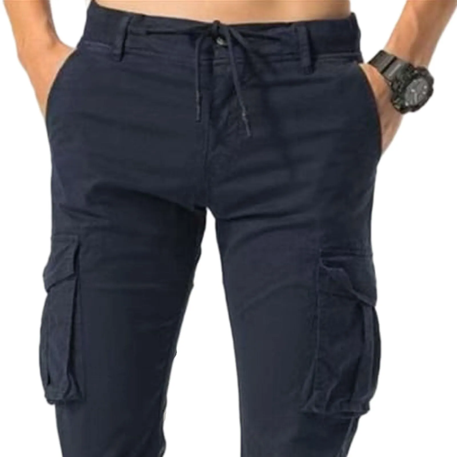 Toocool Pantaloni Cargo Militari Uomo in Cotone G6601 Estivo Blu Taglia 50 - immagine 2