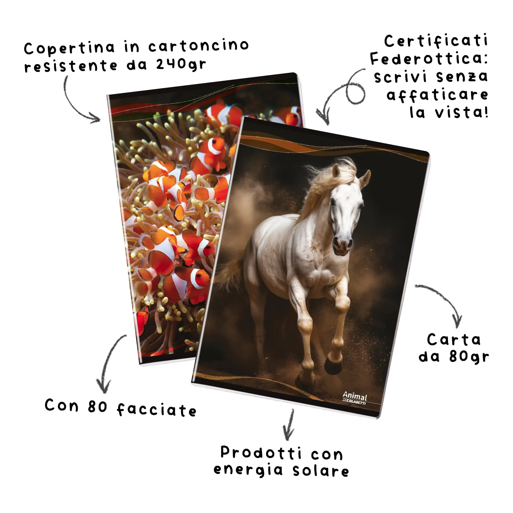 Blasetti Animal Maxi Quaderno A4 BCO Fogli Bianchi 10pz - immagine 2