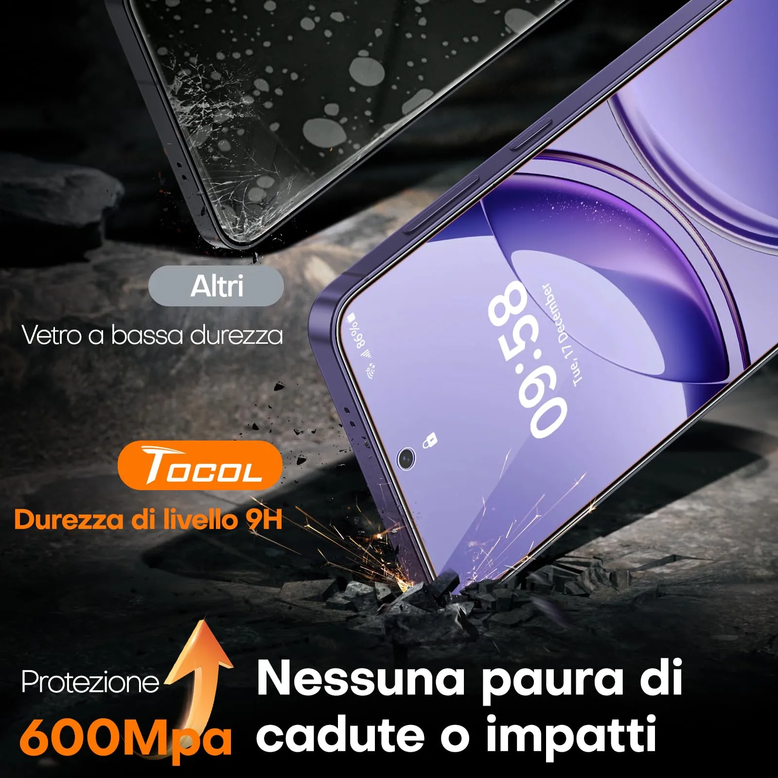 TOCOL Pellicola Protettiva in Vetro Temprato 9H per Samsung Galaxy S24 Plus, Trasparente, 2 Pezzi - immagine 7