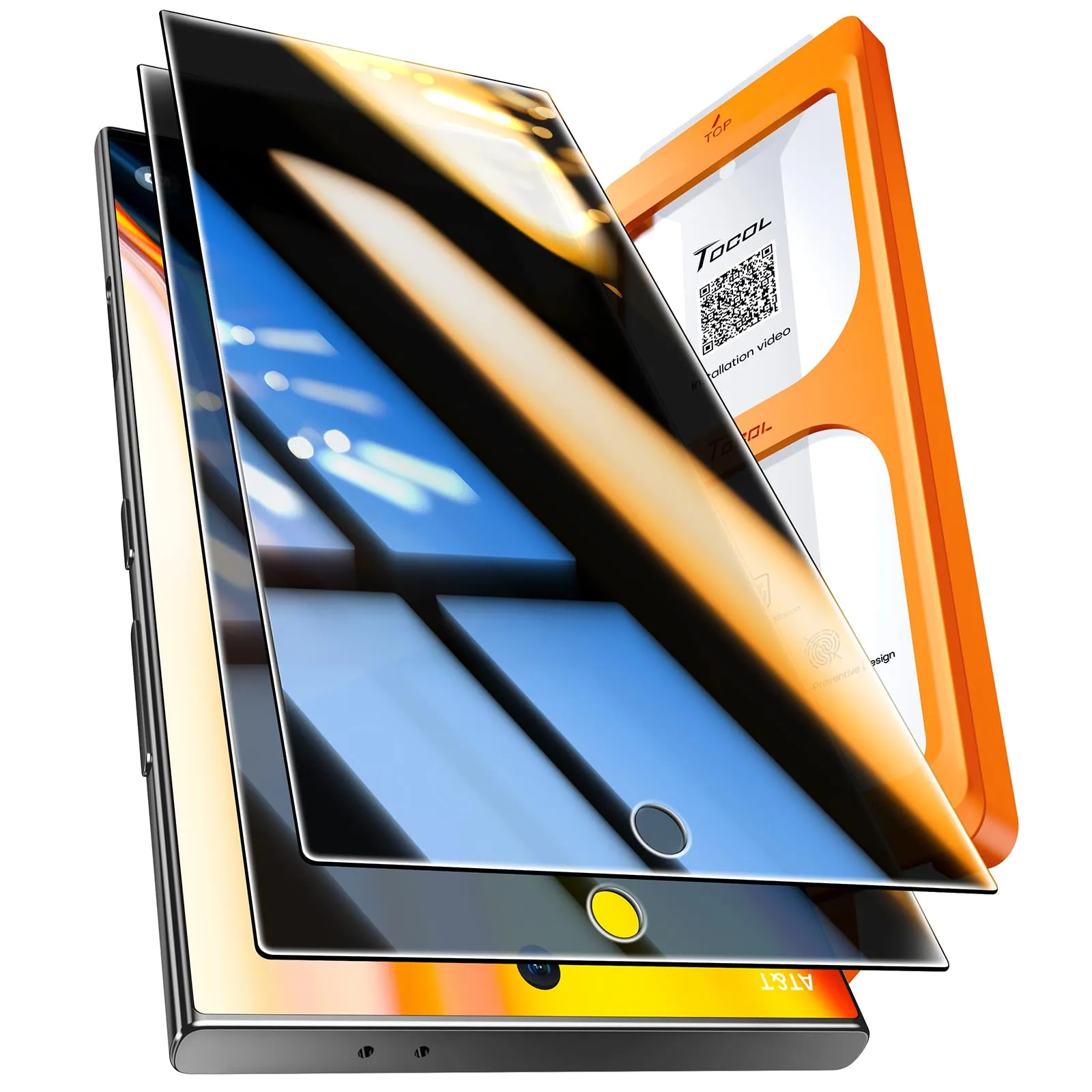 TOCOL Privacy Pellicola Protettiva per Samsung Galaxy S24, Anti-Spy 25°, Vetro Temperato 9H, 2 Pezzi - immagine 1
