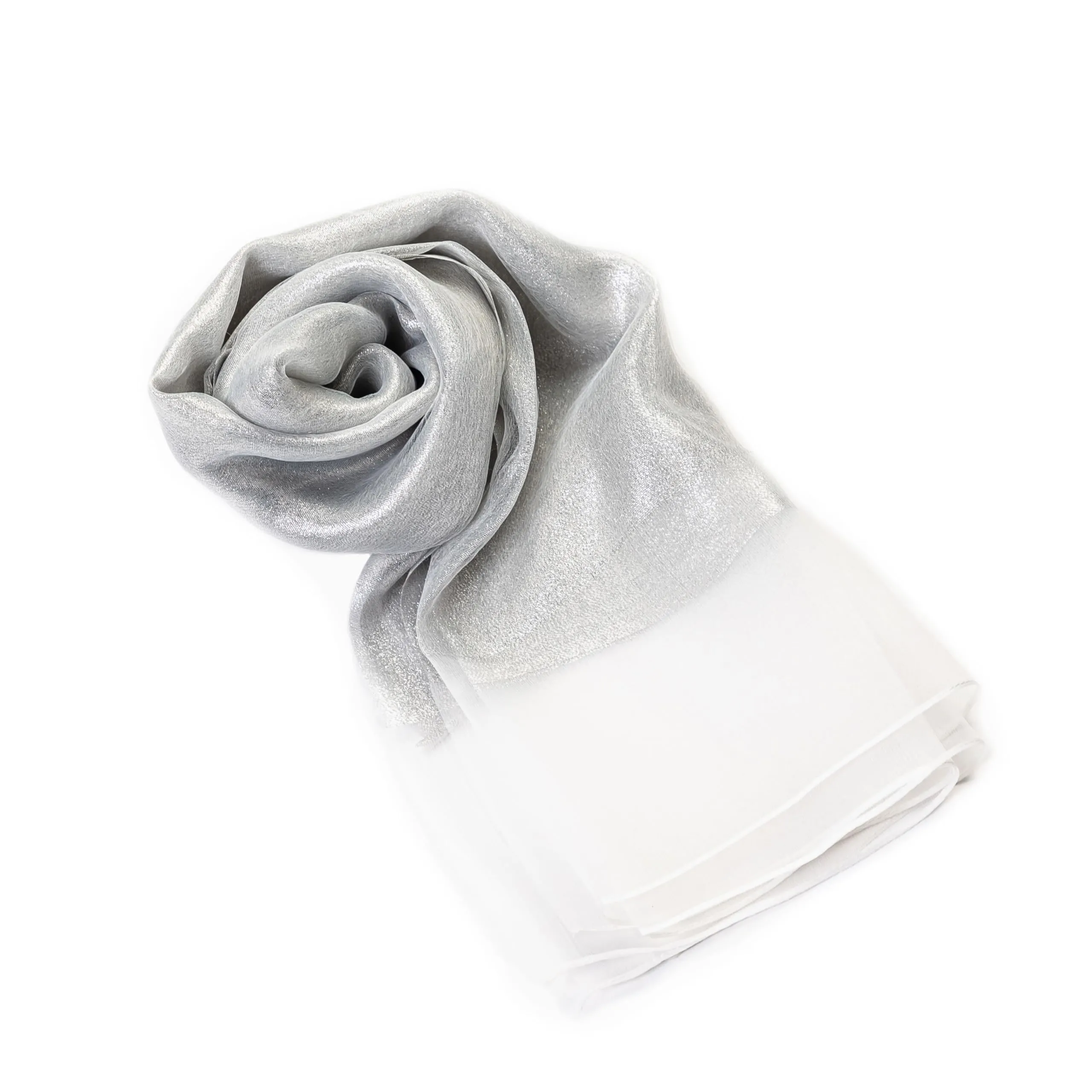MAPIMANIA Stola Donna in Misto Seta 195x70 cm - Lurex Argento - immagine 1