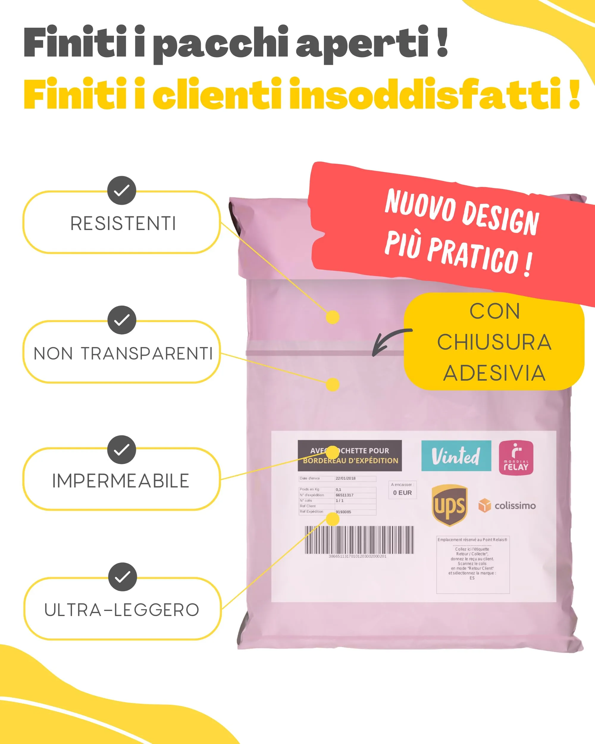 EmballaX Buste per Spedizioni con Tasca per Bollettino, Taglie XL/XXL, 12 Pezzi - immagine 3