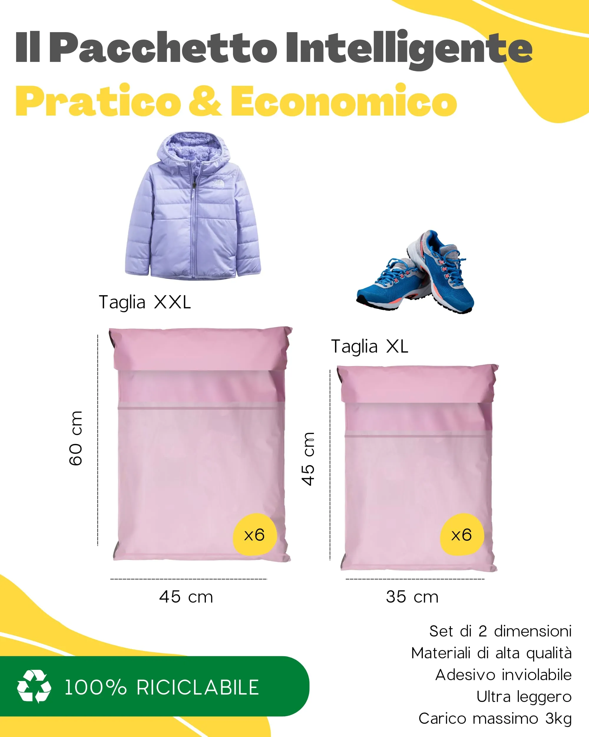 EmballaX Buste per Spedizioni con Tasca per Bollettino, Taglie XL/XXL, 12 Pezzi - immagine 5