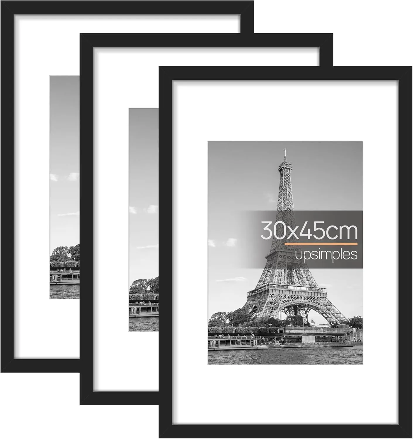 upsimples Cornici Portafoto, Set da 3, 30 x 45 cm, Nero - immagine 1