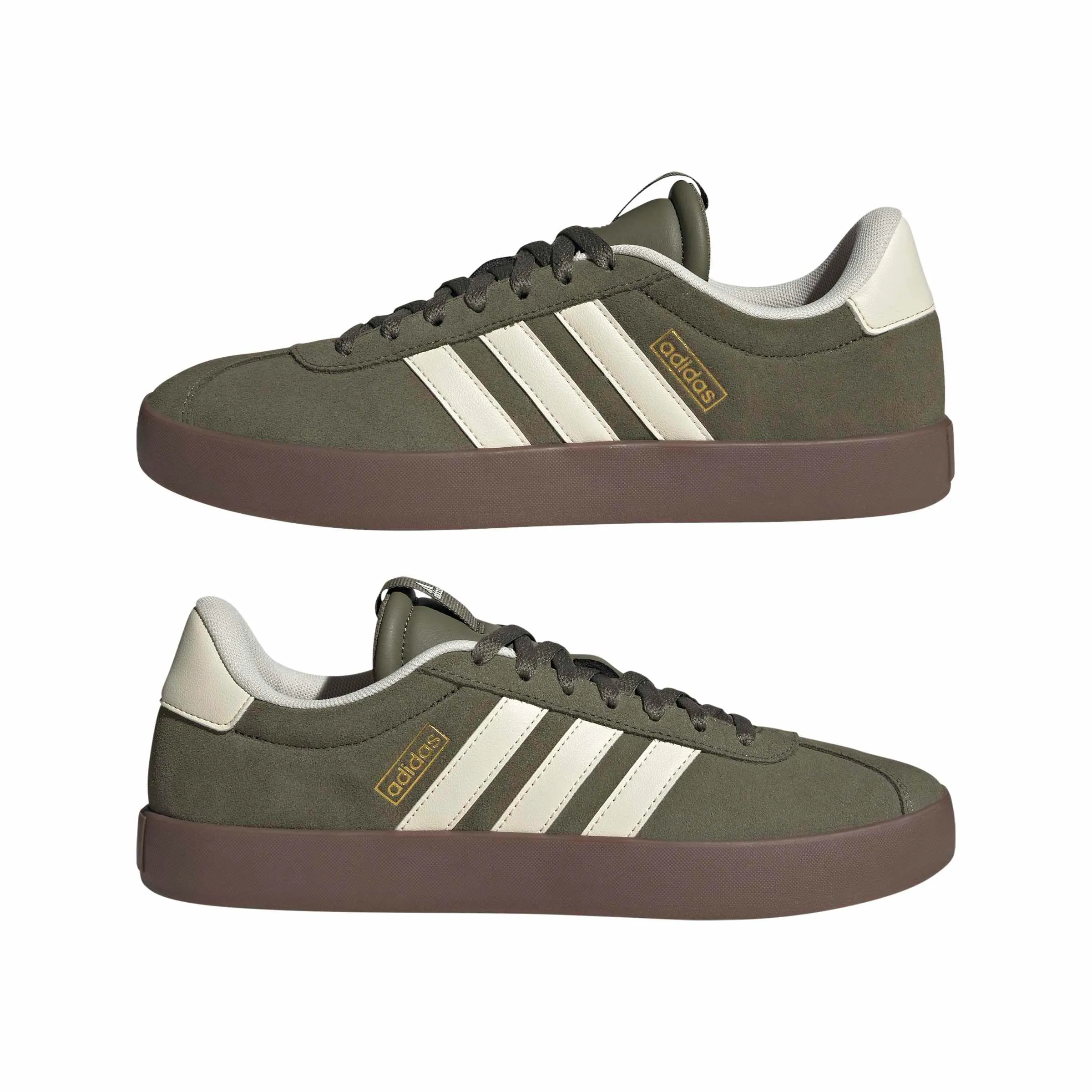adidas VL Court 3.0 Shoes, Olive Strata/Cream White/Gum, 46 EU - immagine 7