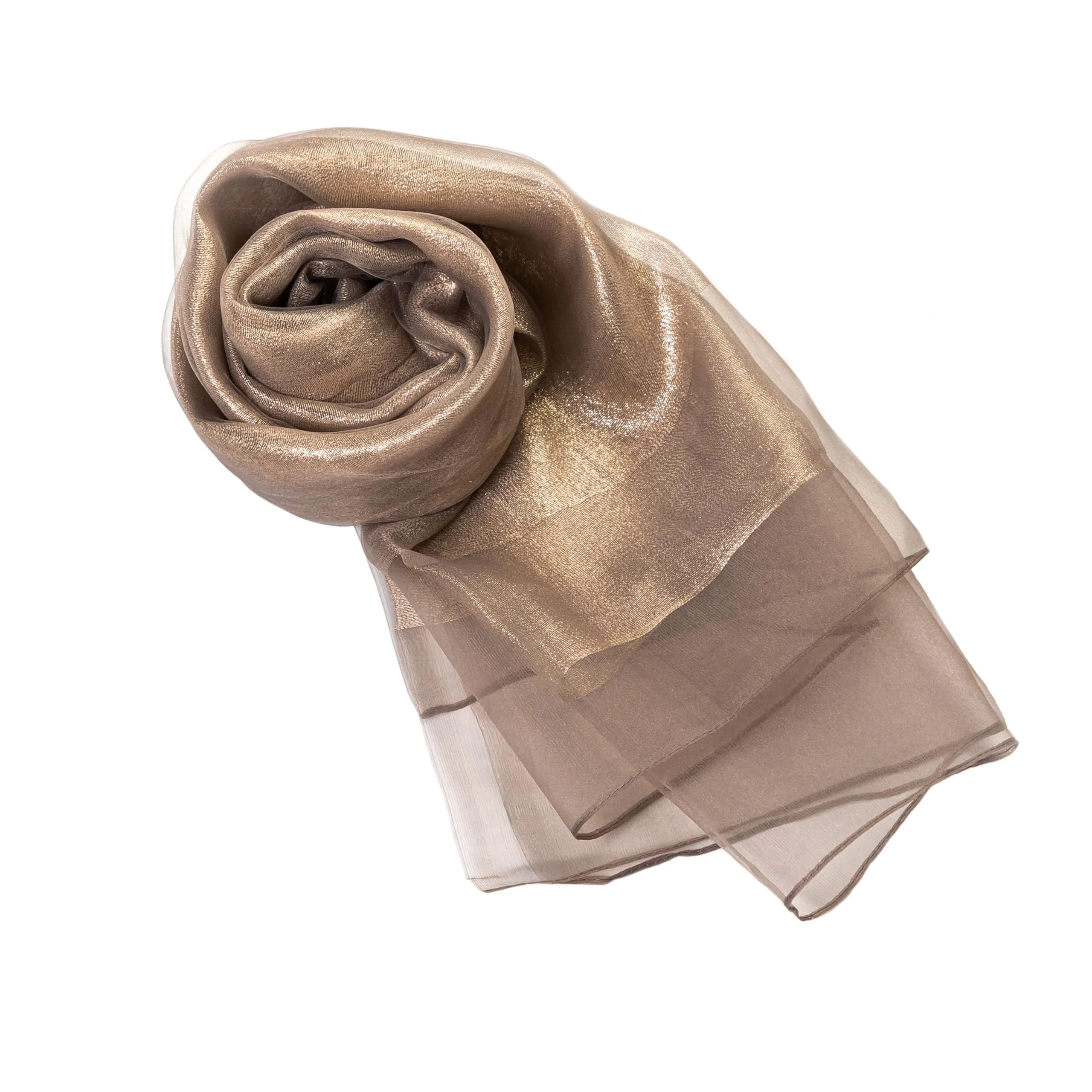 MAPIMANIA Stola Donna in Misto Seta 195x70 cm Lurex Bronzo - immagine 1