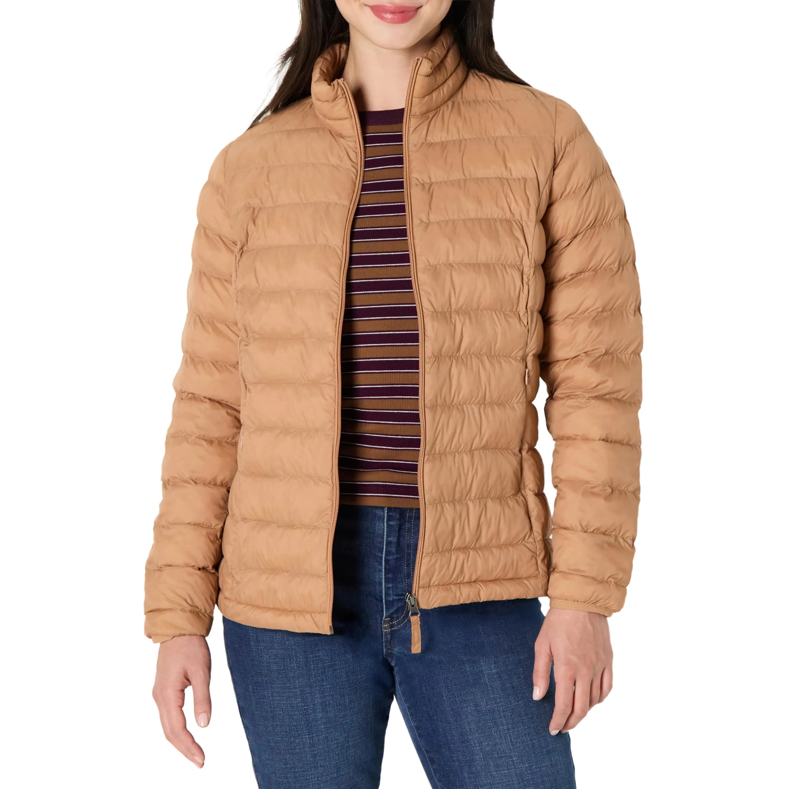 Amazon Essentials Piumino leggero resistente all'acqua ripiegabile Donna, Marrone Chiaro, XXL - immagine 1