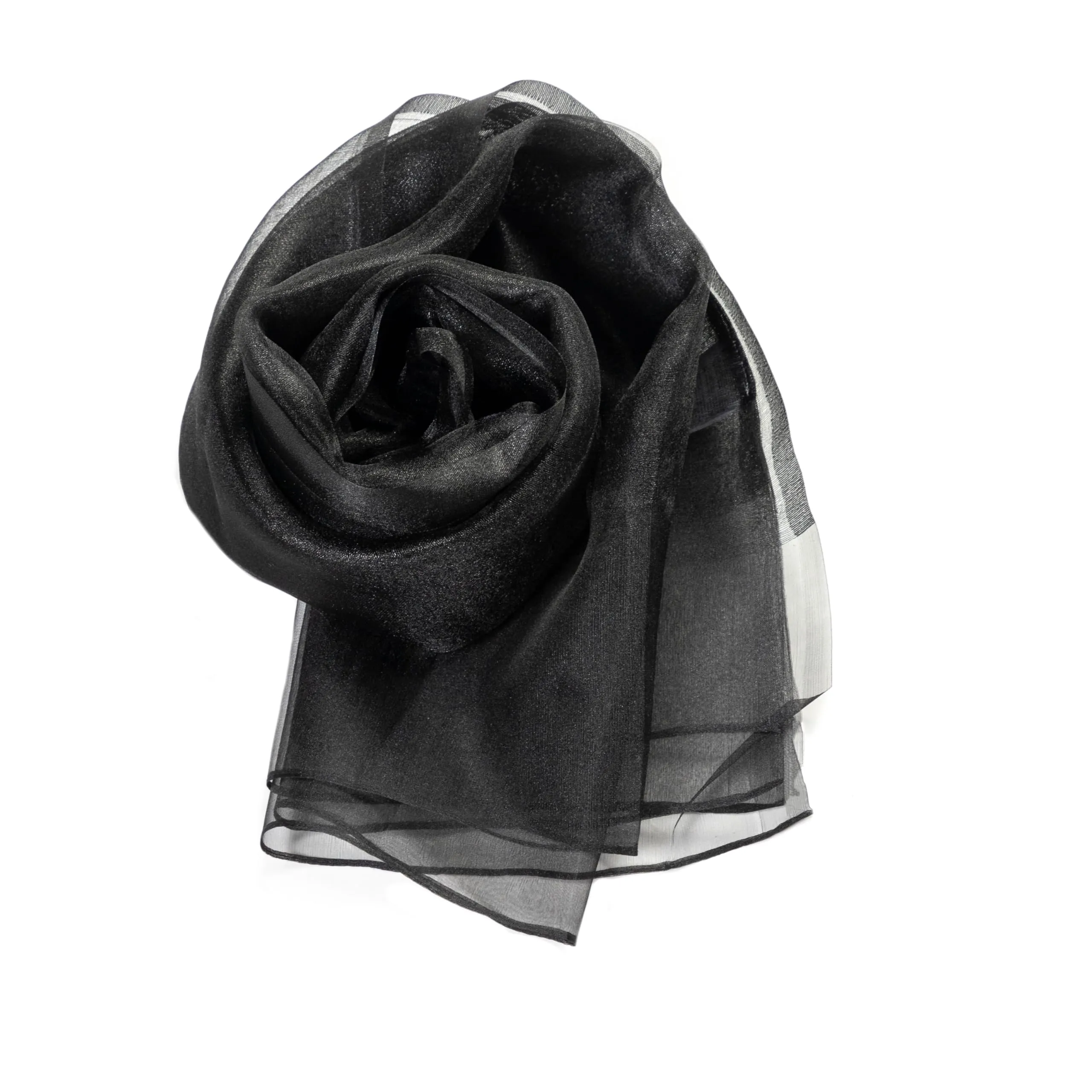 MAPIMANIA Stola Donna in Misto Seta 195x70 cm Lurex Nero - immagine 1