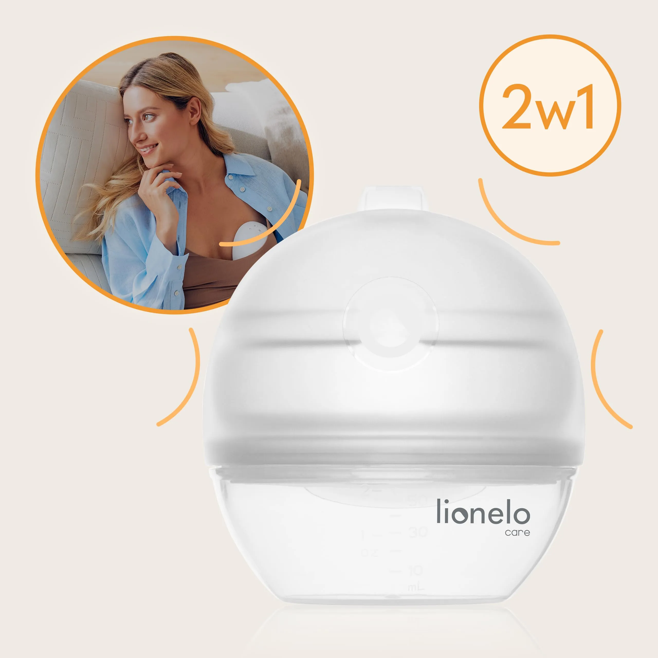 Lionelo Milky 2in1 Raccoglilatte e Tiralatte Manuale in Silicone BPA-Free - immagine 2