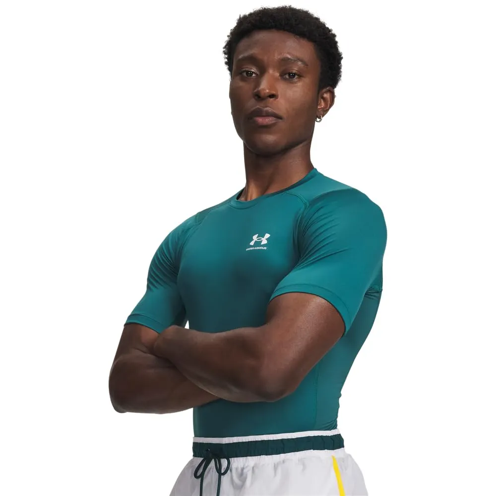 Under Armour Maglietta da allenamento a compressione da uomo, 4XL, Rack Verde / Bianco - immagine 1