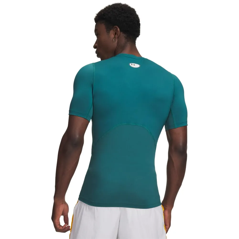 Under Armour Maglietta da allenamento a compressione da uomo, 4XL, Rack Verde / Bianco - immagine 2