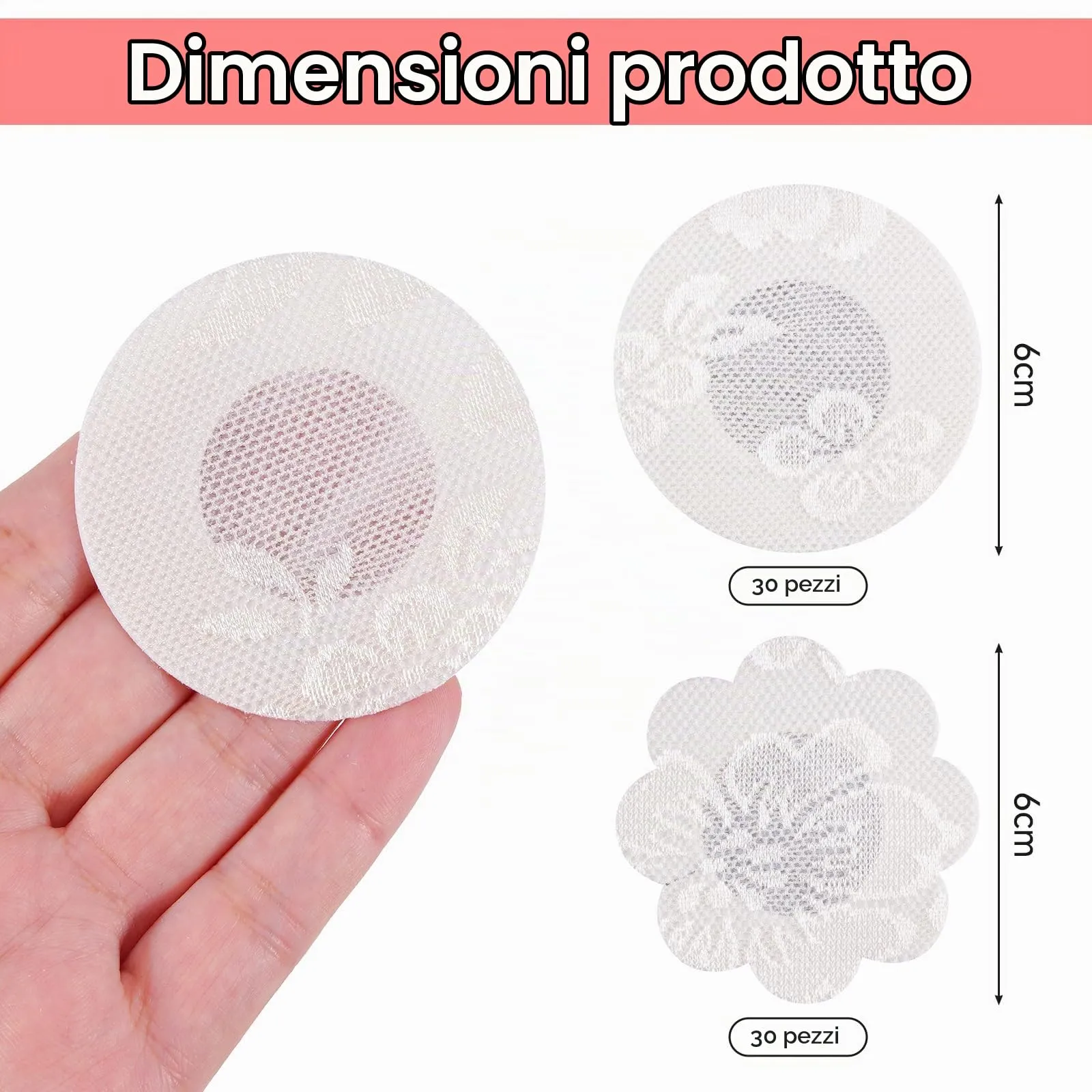 Leikedun Copricapezzoli Invisibili Adesivi Monouso per Donna, 60 Pezzi - immagine 2