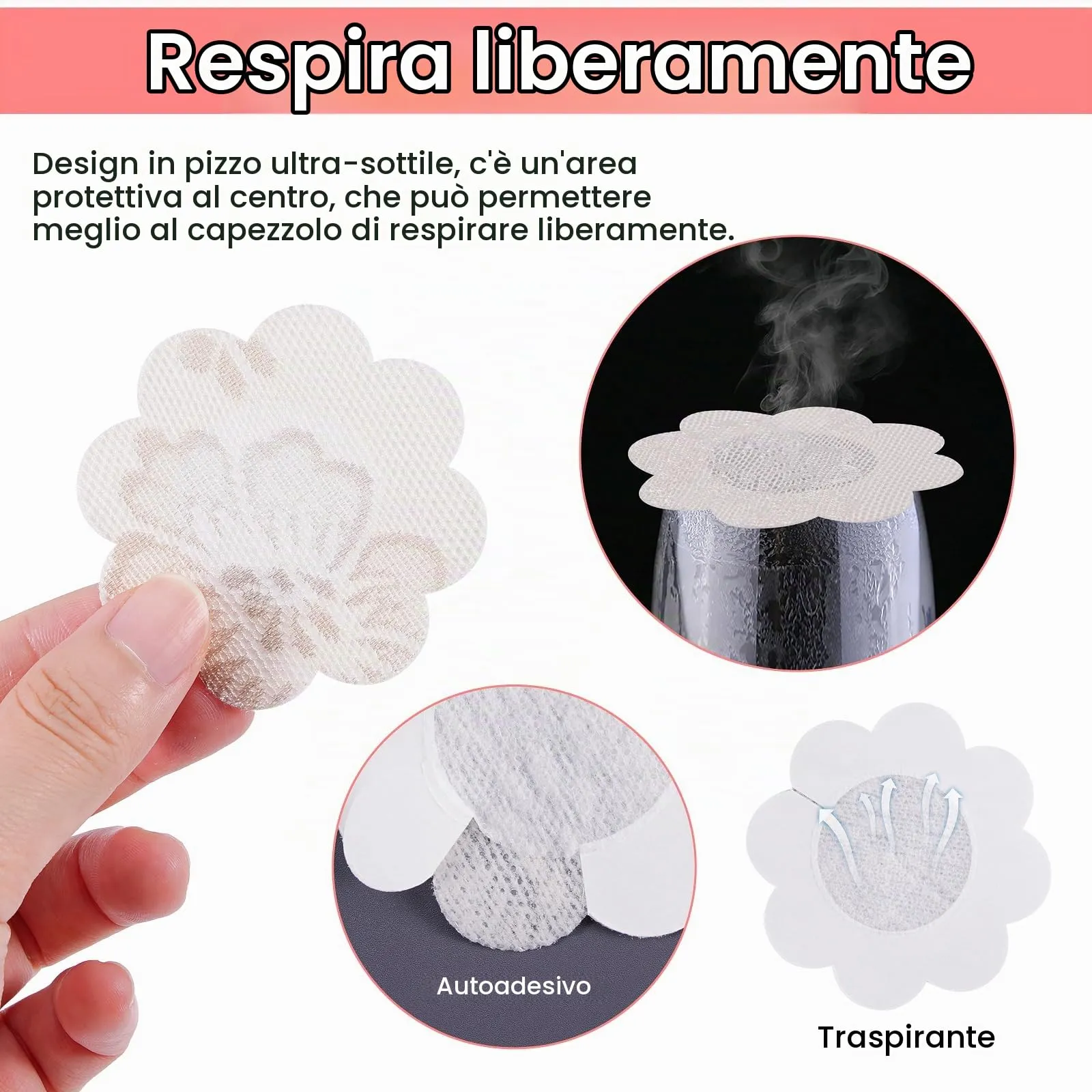 Leikedun Copricapezzoli Invisibili Adesivi Monouso per Donna, 60 Pezzi - immagine 4