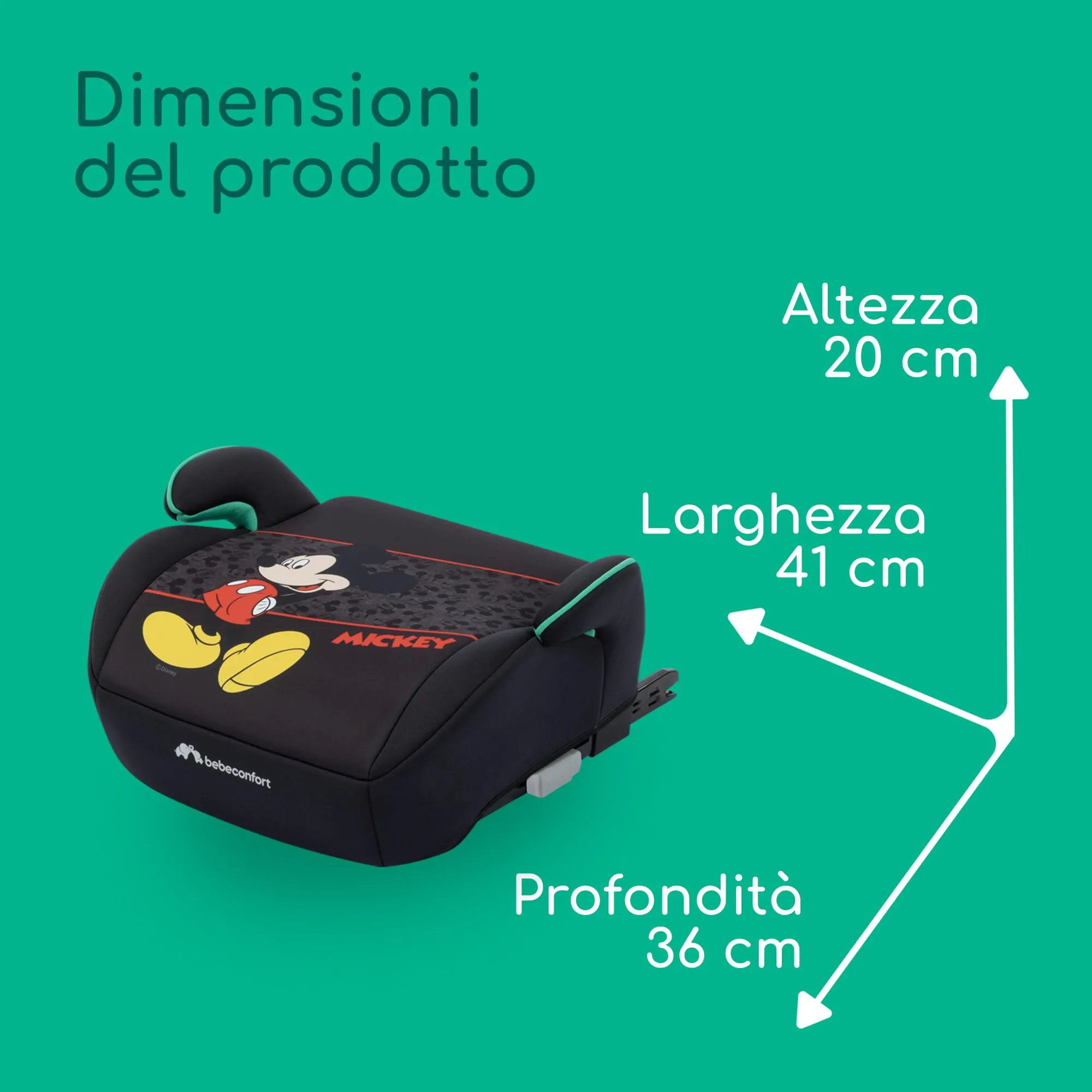 Bebeconfort Disney Manga i-Fix Alzatina Auto Bimbi 6–12 Anni, 128–150 cm, Authentic Mickey - immagine 8