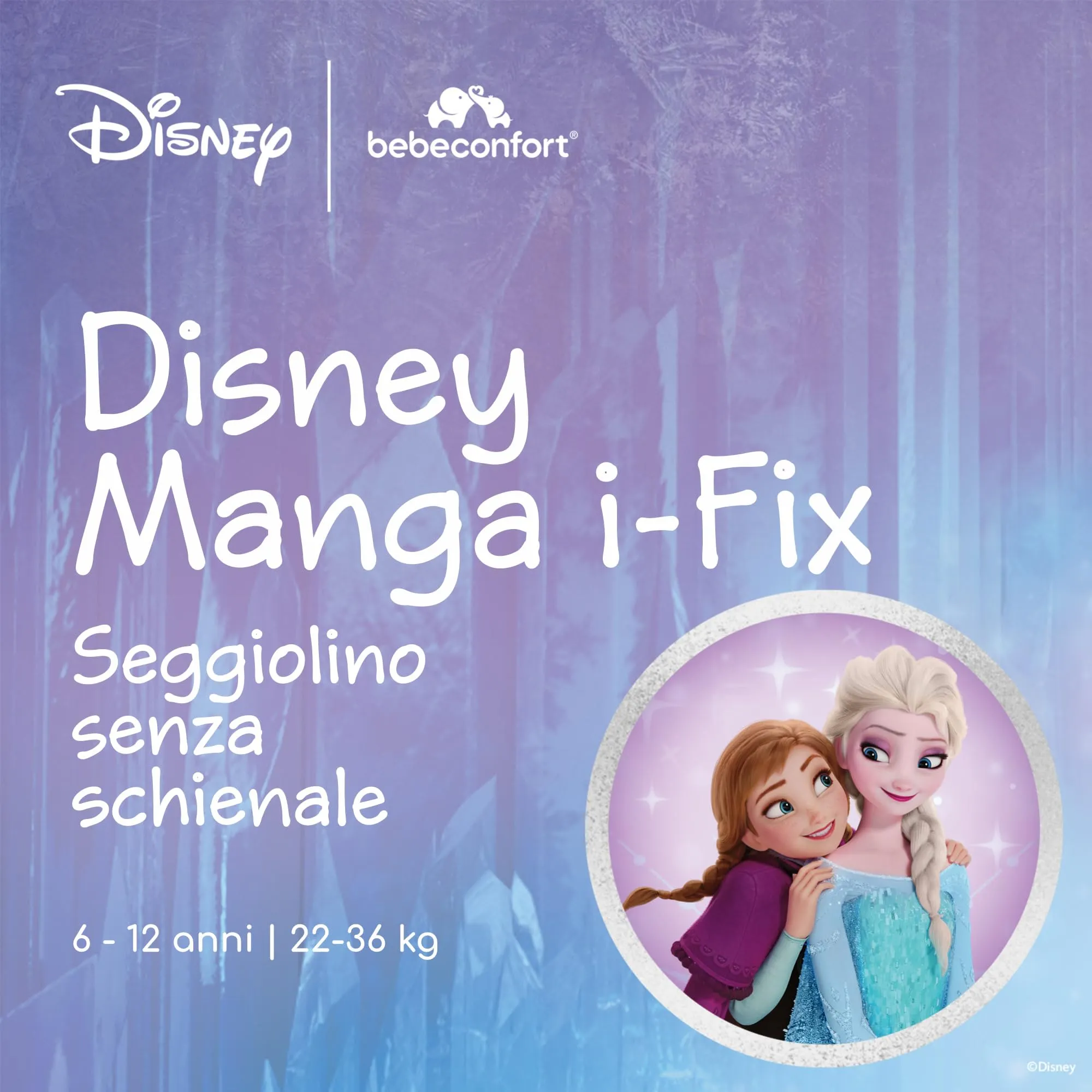 Bebeconfort Disney Manga i-Fix Authentic Frozen, Alzatina Auto 6–12 Anni, 128–150 cm, Isofix - immagine 2