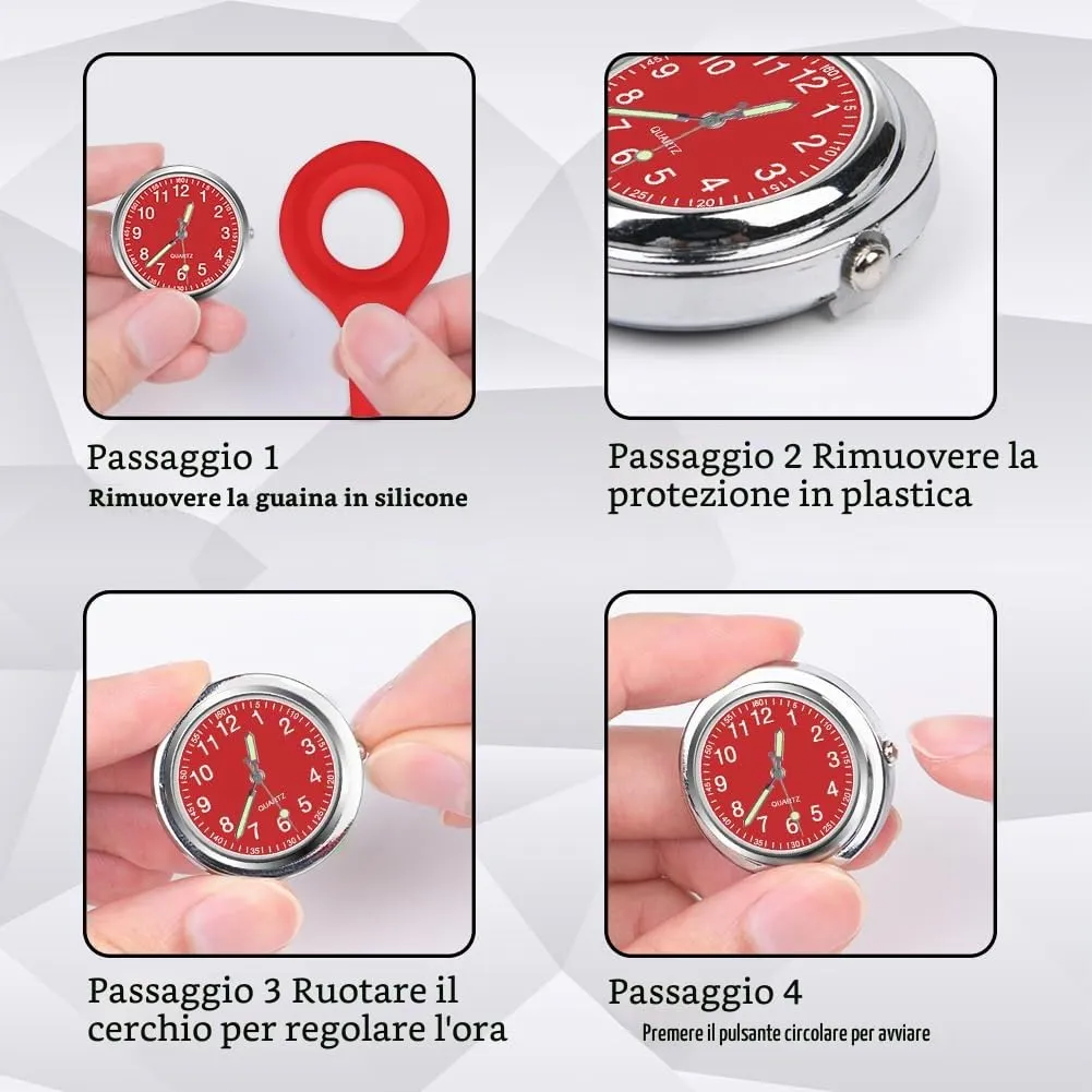 Vicloon Orologio da Infermiere in Silicone con Spilla, Quadrante Rotondo per Medici e Paramedici - immagine 5