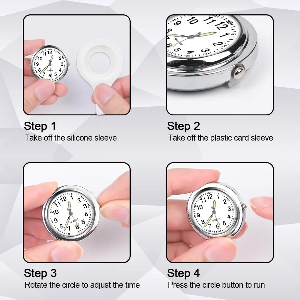 Vicloon Orologio da Infermiere in Silicone con Spilla, Quadrante Rotondo per Medici e Paramedici - immagine 5