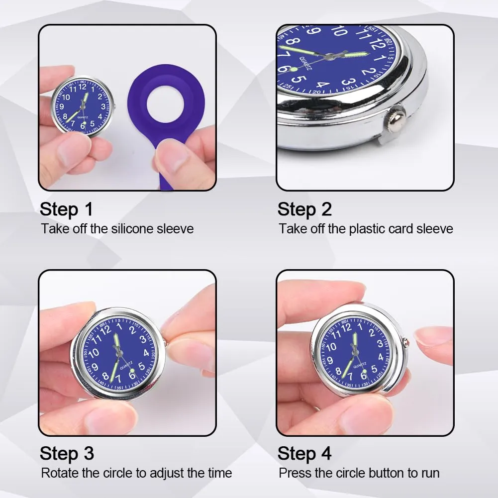 Vicloon Orologio da Infermiere in Silicone con Spilla, Quadrante Rotondo per Medici e Paramedici - immagine 5