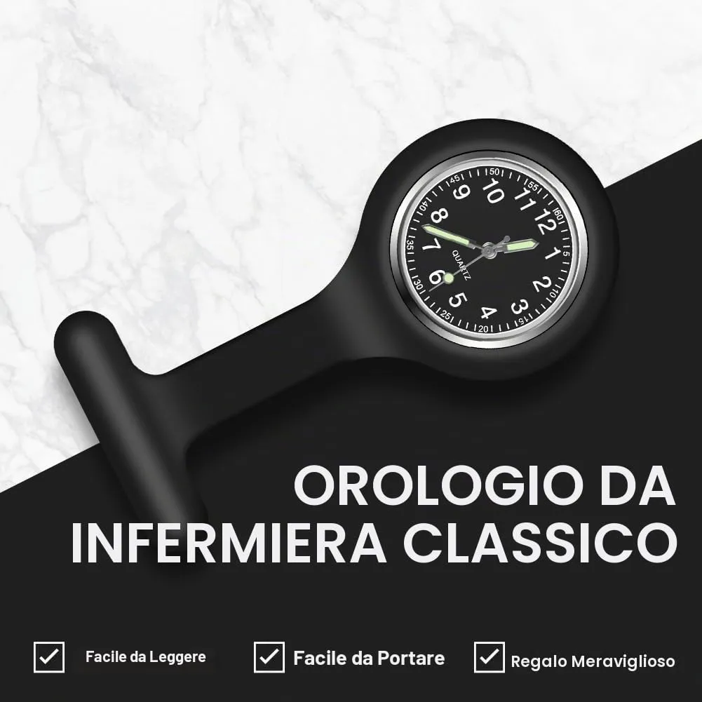 Vicloon Orologio da Infermiere in Silicone con Spilla, Quadrante Rotondo per Medici e Paramedici - immagine 4