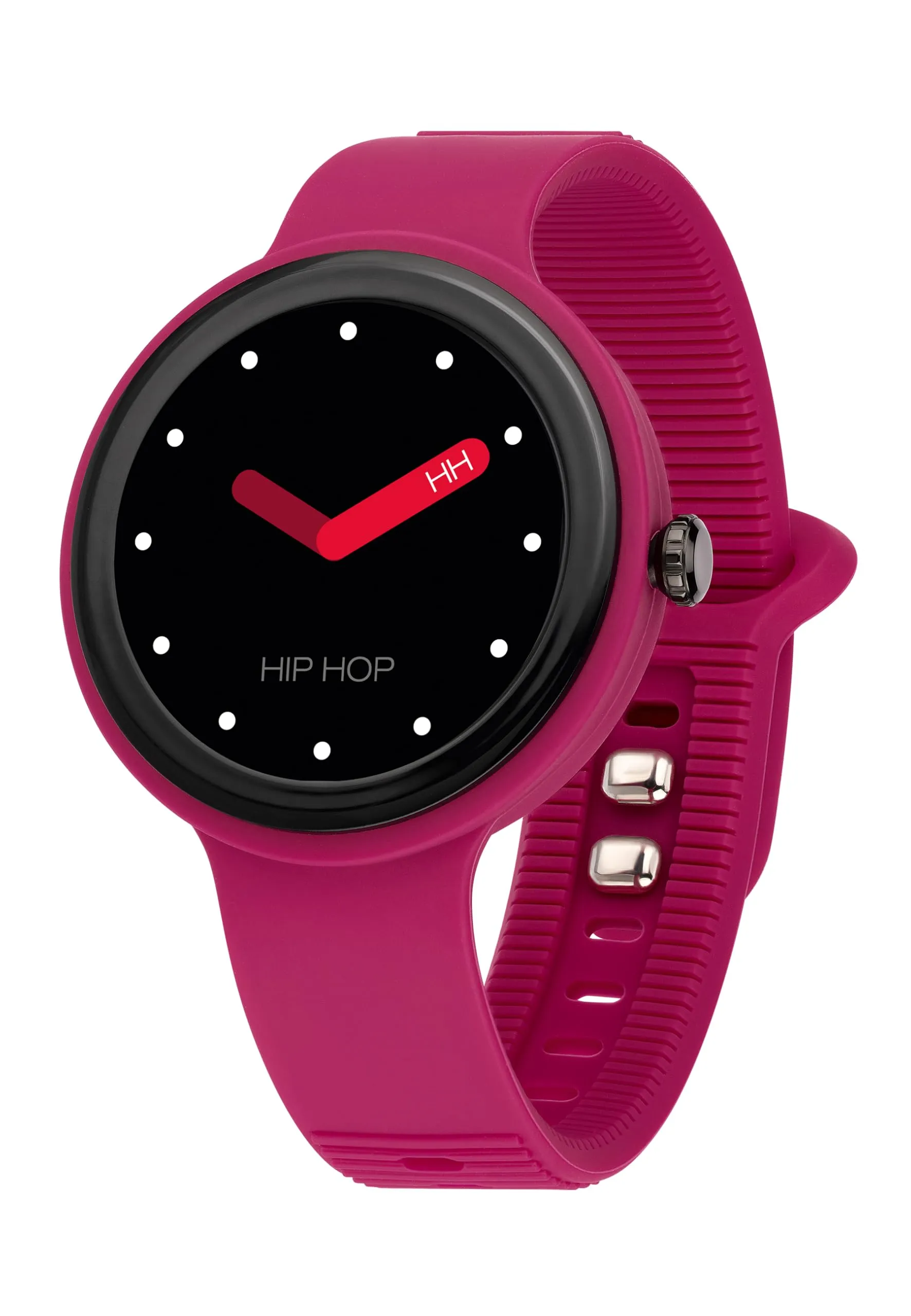 Hip Hop Hero.Next Smartwatch HWU1196, Quadrante Nero, Cinturino Silicone Fucsia e Nero - immagine 3