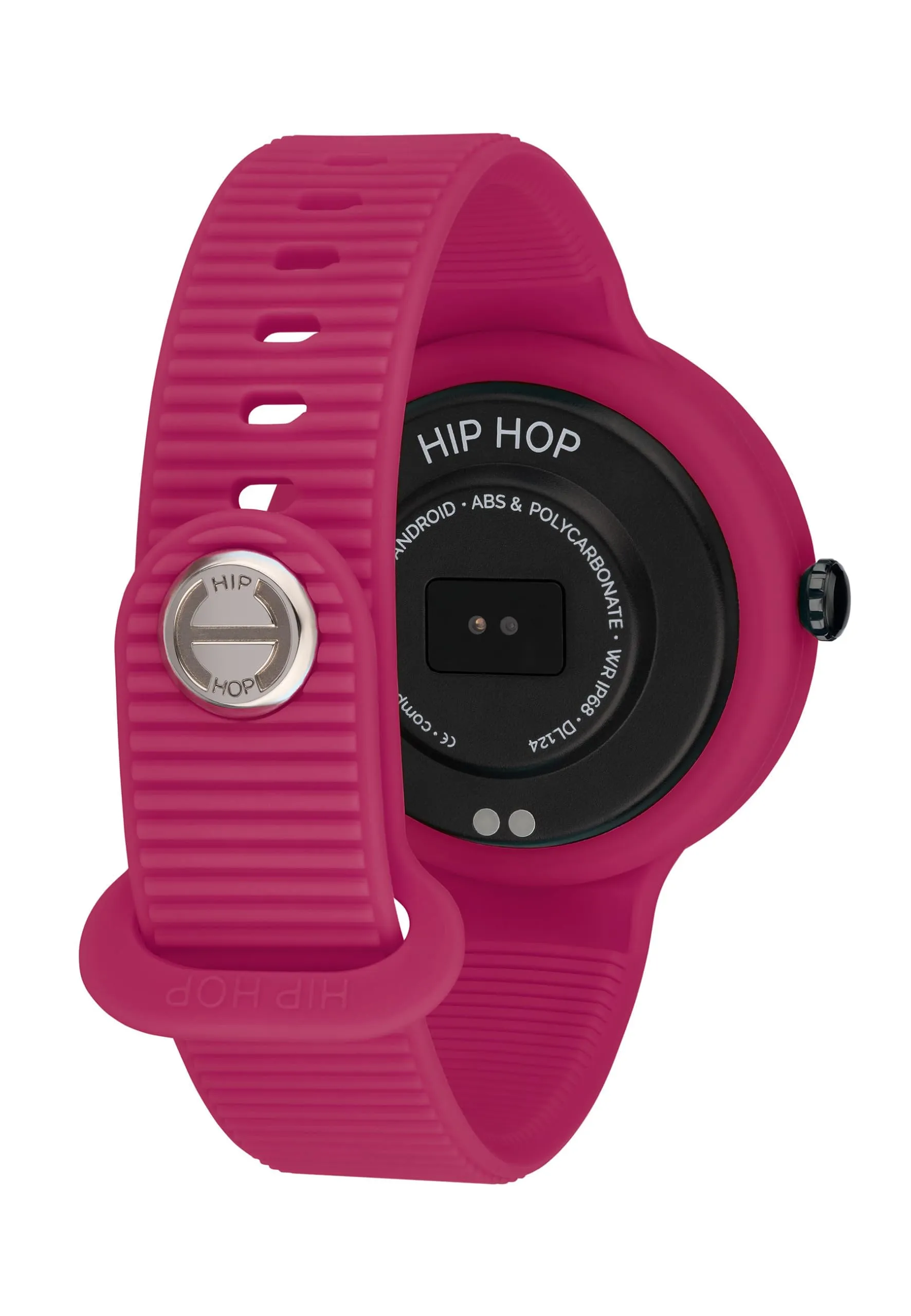 Hip Hop Hero.Next Smartwatch HWU1196, Quadrante Nero, Cinturino Silicone Fucsia e Nero - immagine 4