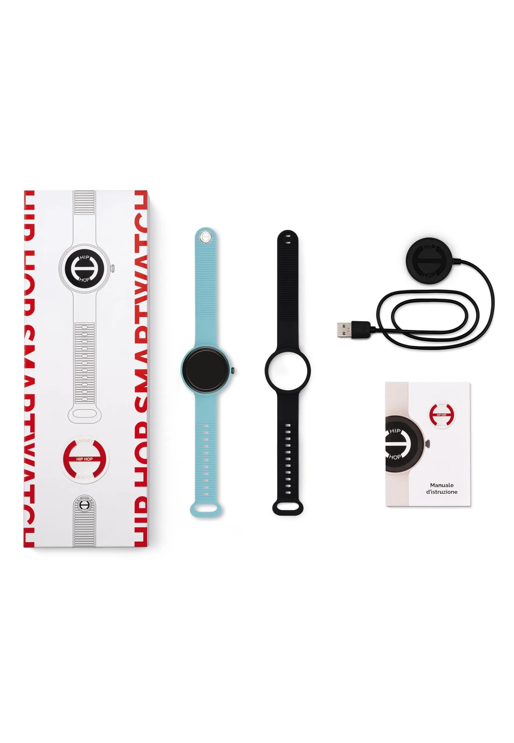 Hip Hop Hero.Next Smartwatch HWU1194, Quadrante Nero, Cinturino Silicone Azzurro e Nero - immagine 6