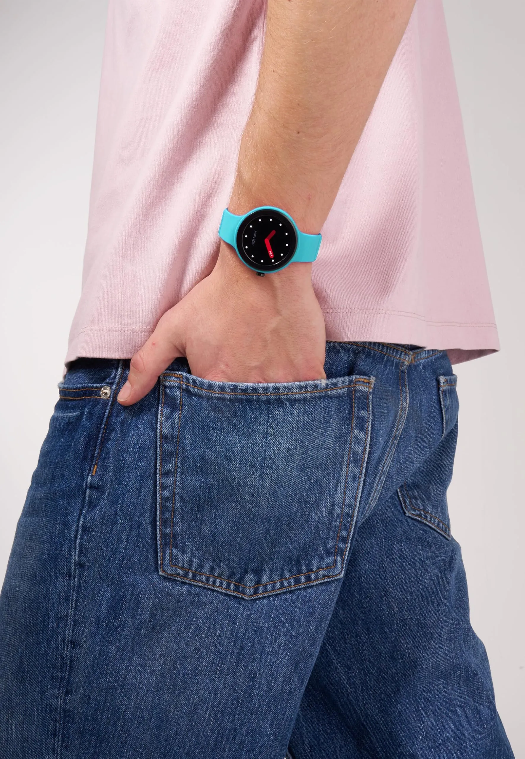 Hip Hop Hero.Next Smartwatch HWU1194, Quadrante Nero, Cinturino Silicone Azzurro e Nero - immagine 7