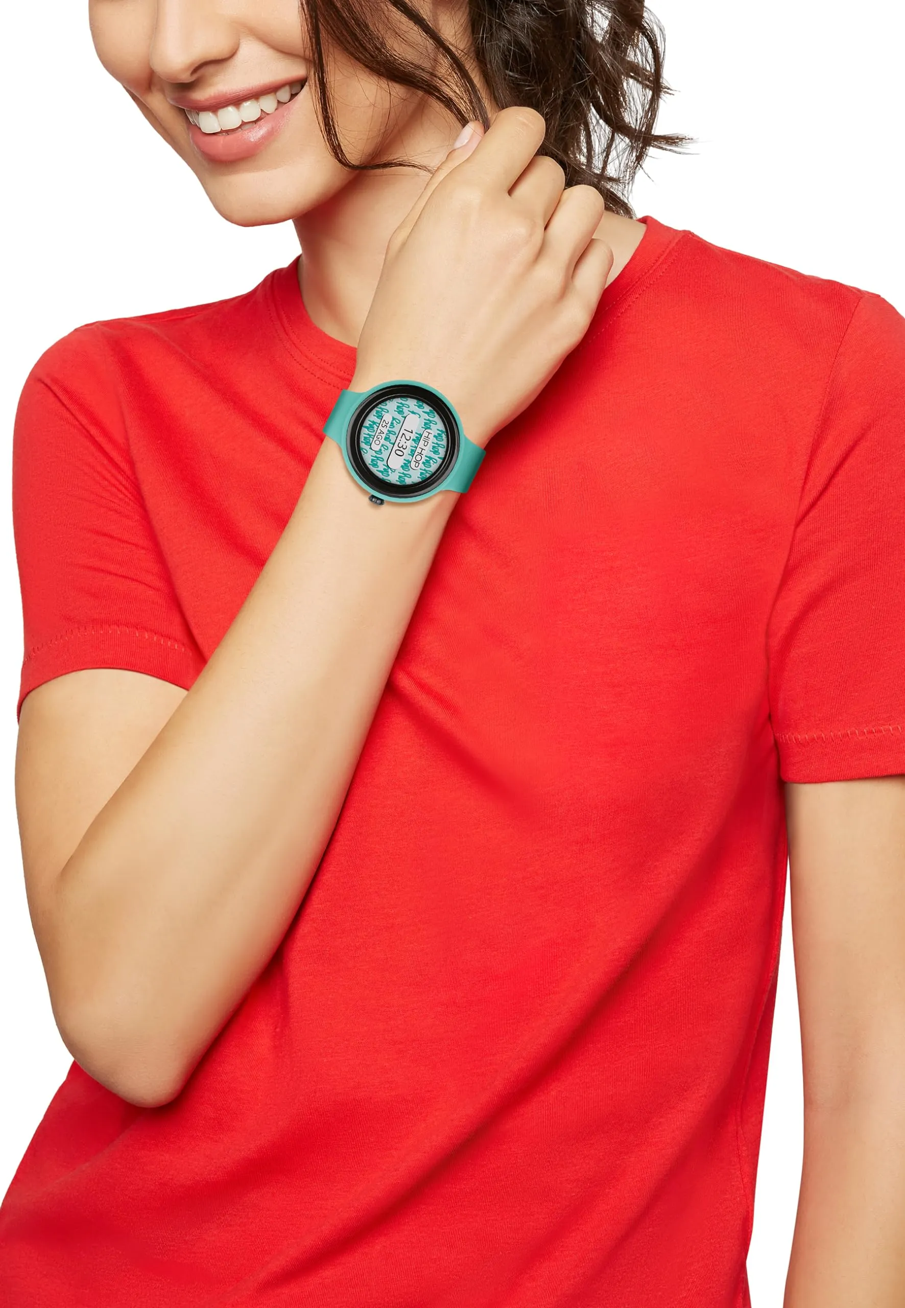 Hip Hop Hero.Next Smartwatch HWU1194, Quadrante Nero, Cinturino Silicone Azzurro e Nero - immagine 8