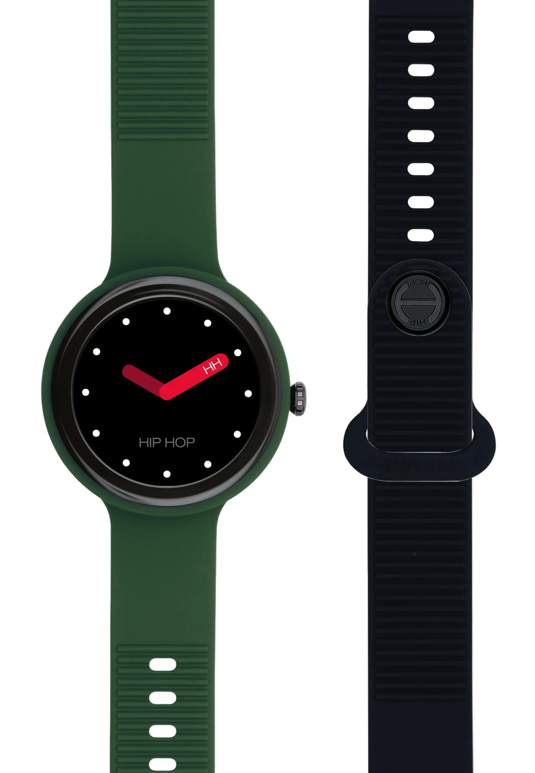 Hip Hop Hero.Next Smartwatch HWU1198, Quadrante Nero, Cinturino Silicone Verde Nero - immagine 2