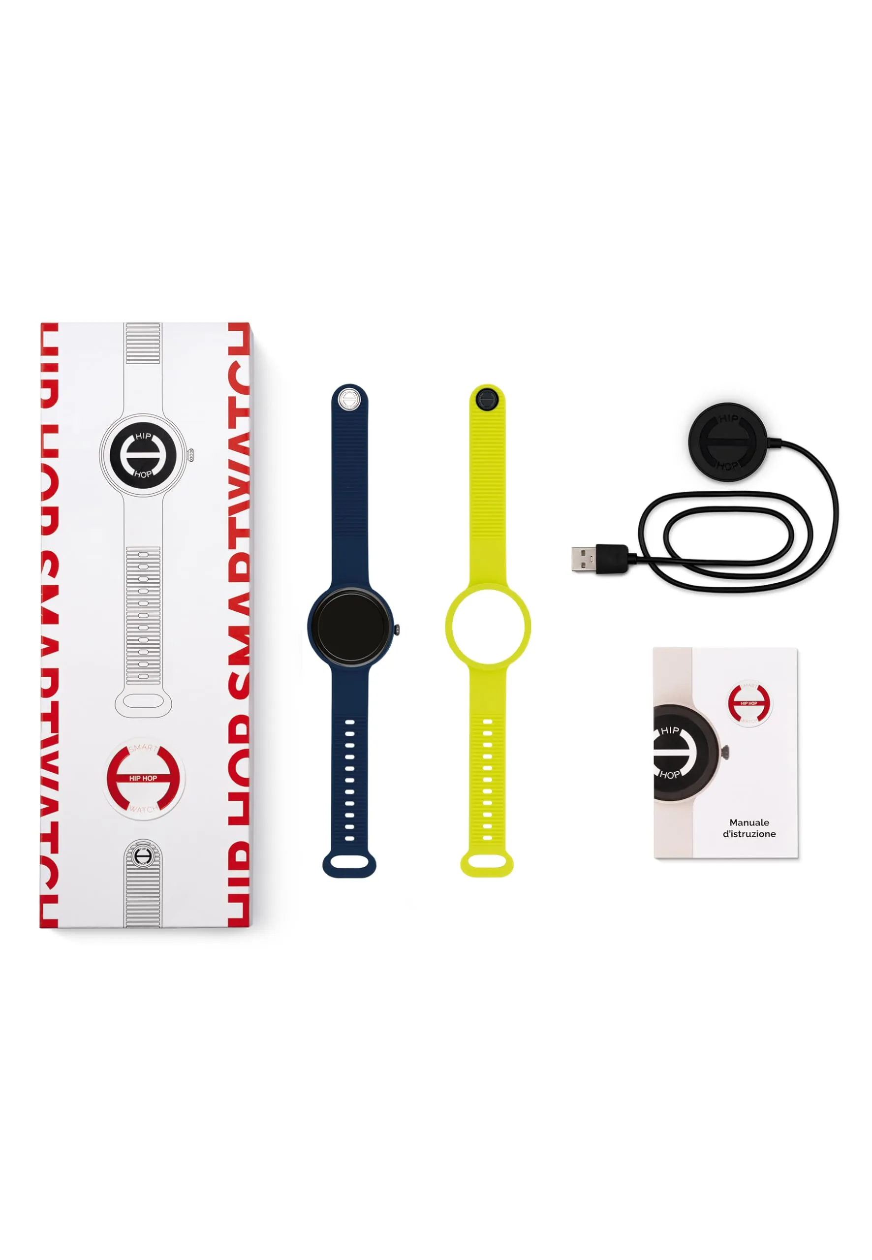 Hip Hop HWU1204 Smartwatch Donna, Quadrante Nero, Cinturino Silicone Blu Giallo - immagine 6