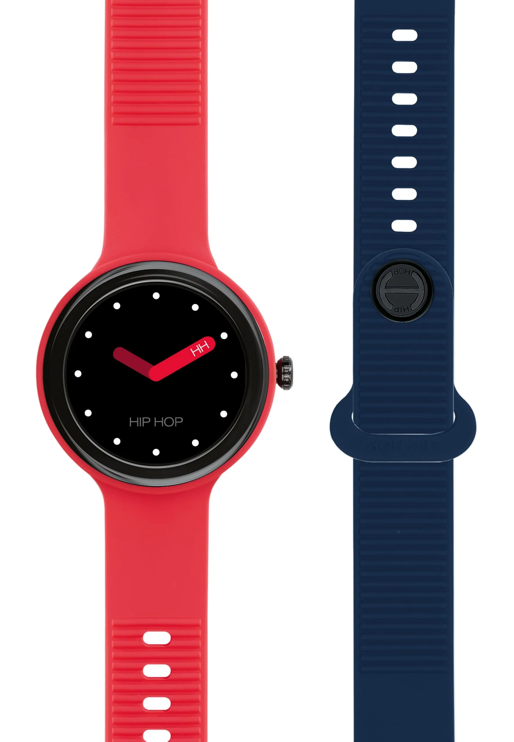 Hip Hop HWU1202 Smartwatch Donna - Quadrante Nero, Cinturino Silicone Rosso Blu - immagine 2