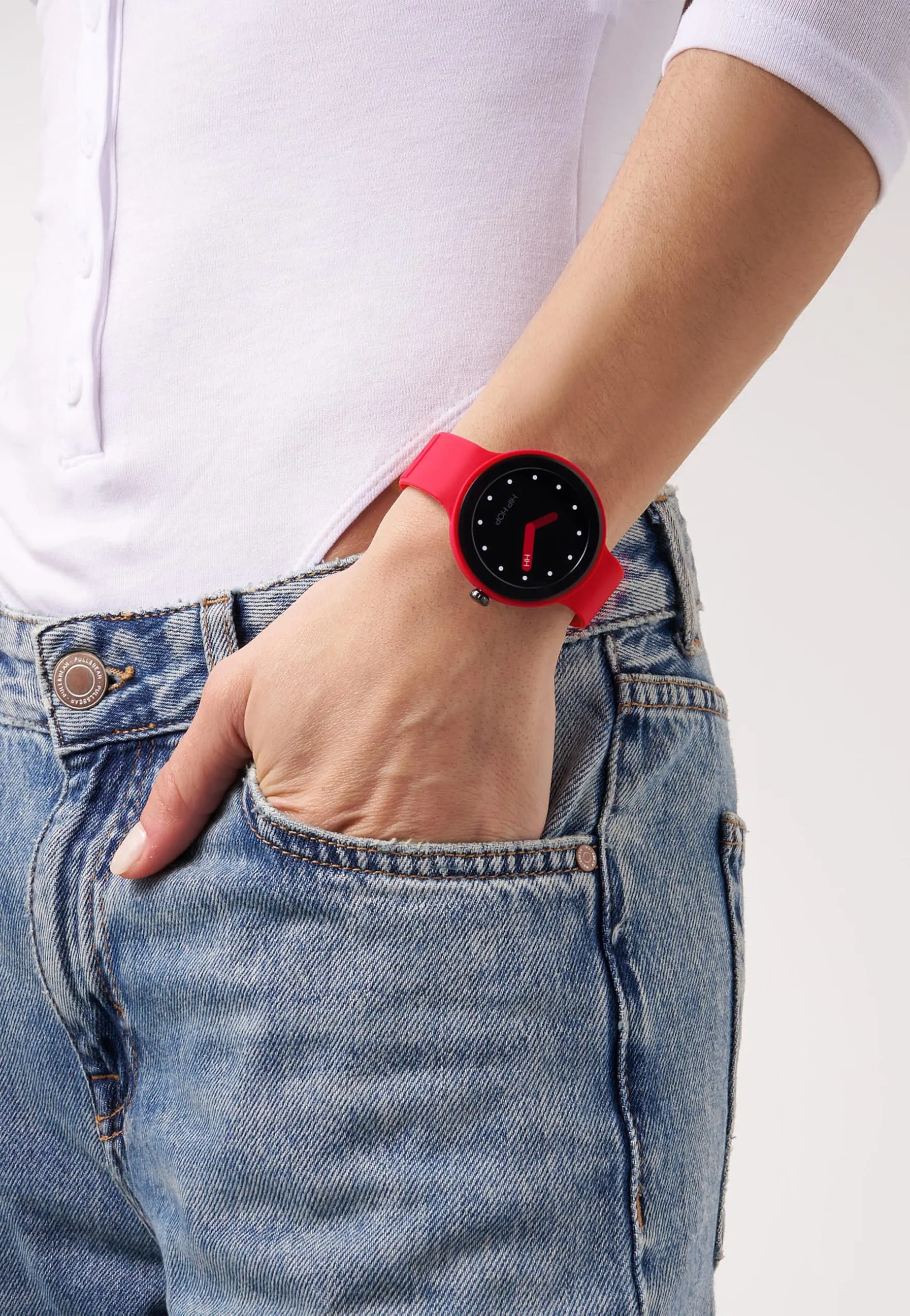 Hip Hop HWU1202 Smartwatch Donna - Quadrante Nero, Cinturino Silicone Rosso Blu - immagine 8