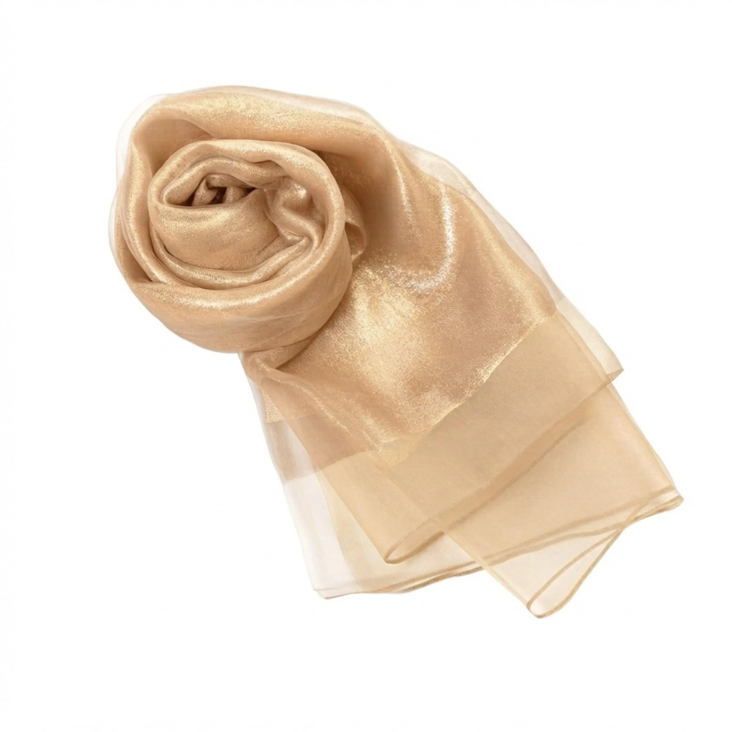 MAPIMANIA Stola Donna in Misto Seta 195x70 cm - Lurex Beige Pescato - immagine 1