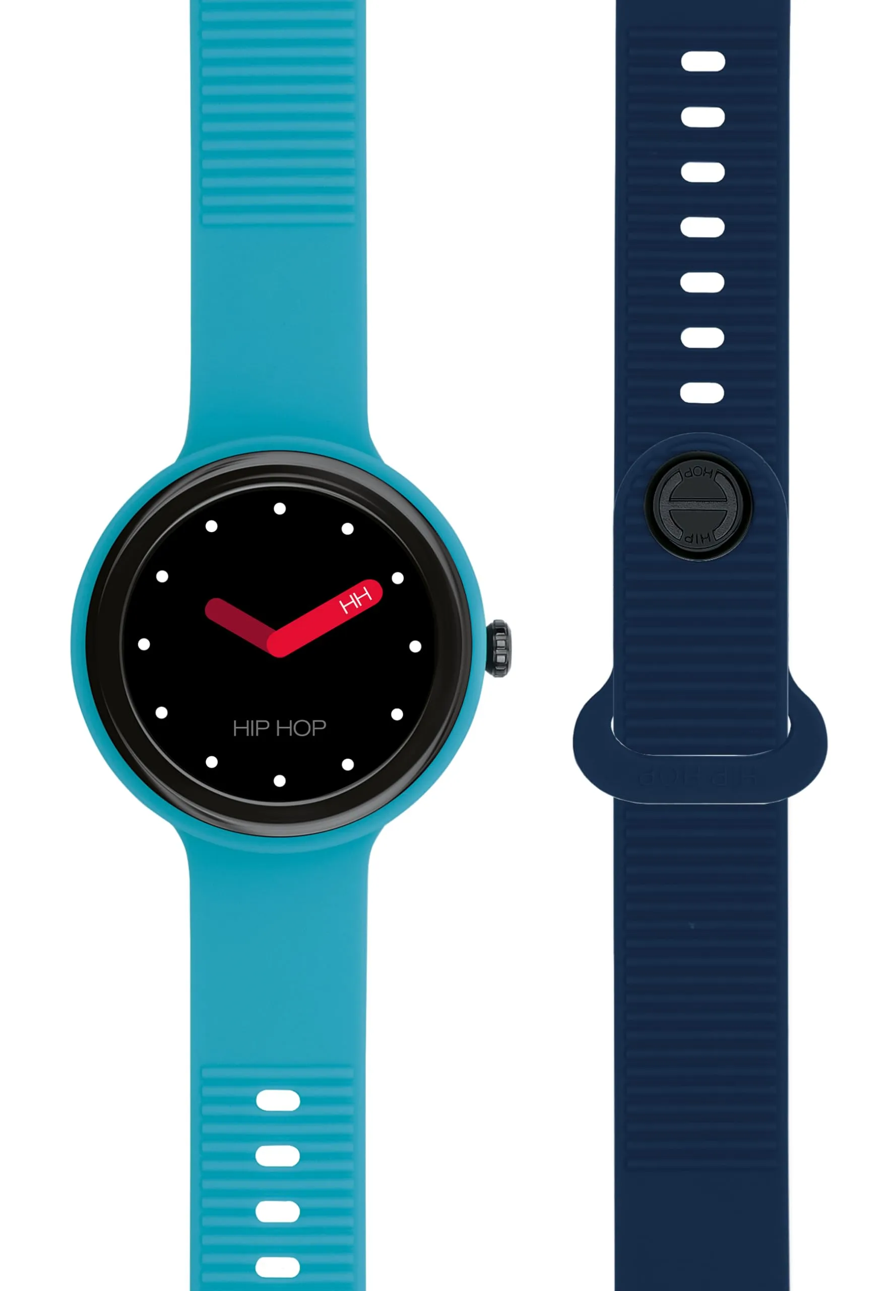 Hip Hop Hero.Next HWU1201 Smartwatch Donna, Quadrante Nero, Cinturino Silicone Azzurro - immagine 2