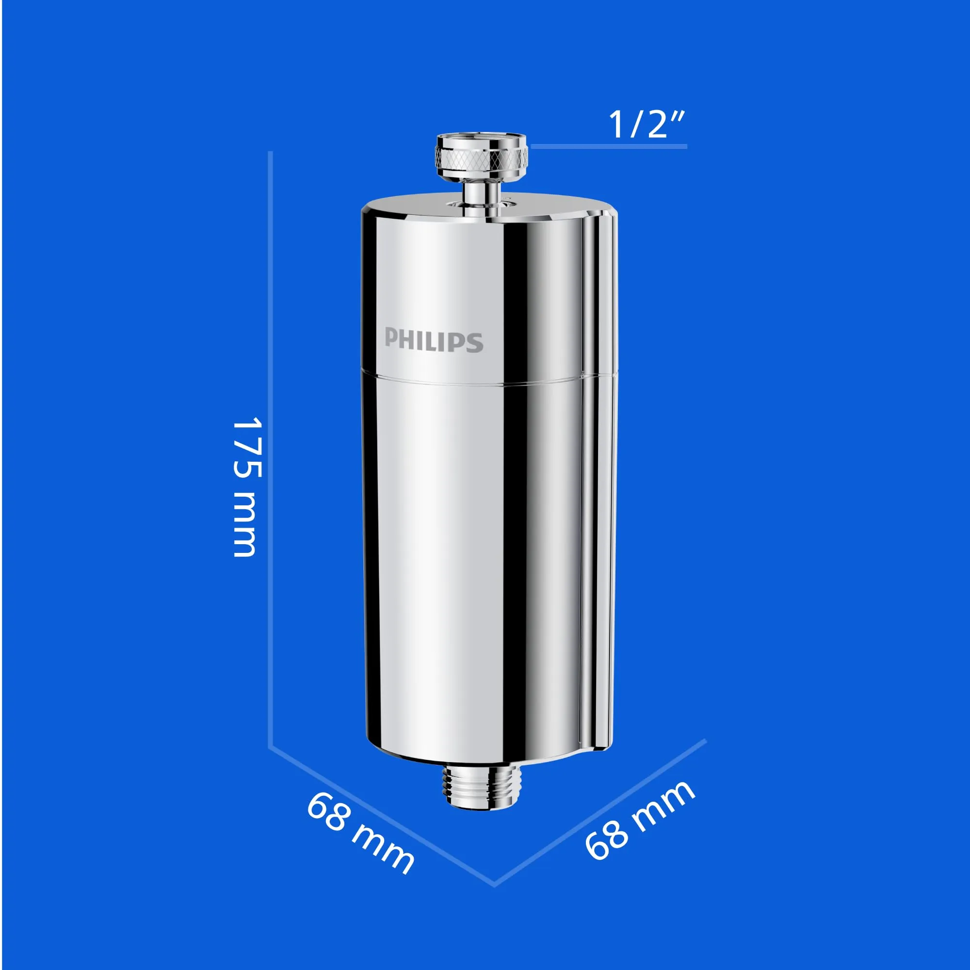 Philips Water Filtro da doccia In-Line con 3 ricambi, Cromo, AWP1775P3CH/10 - immagine 6