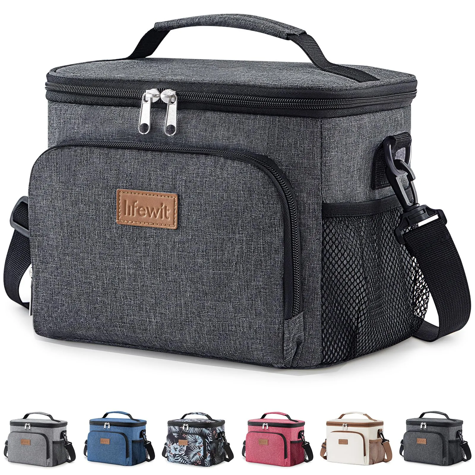 Lifewit Borsa Termica Porta Pranzo Impermeabile, 9L, Grigio Scuro - immagine 1